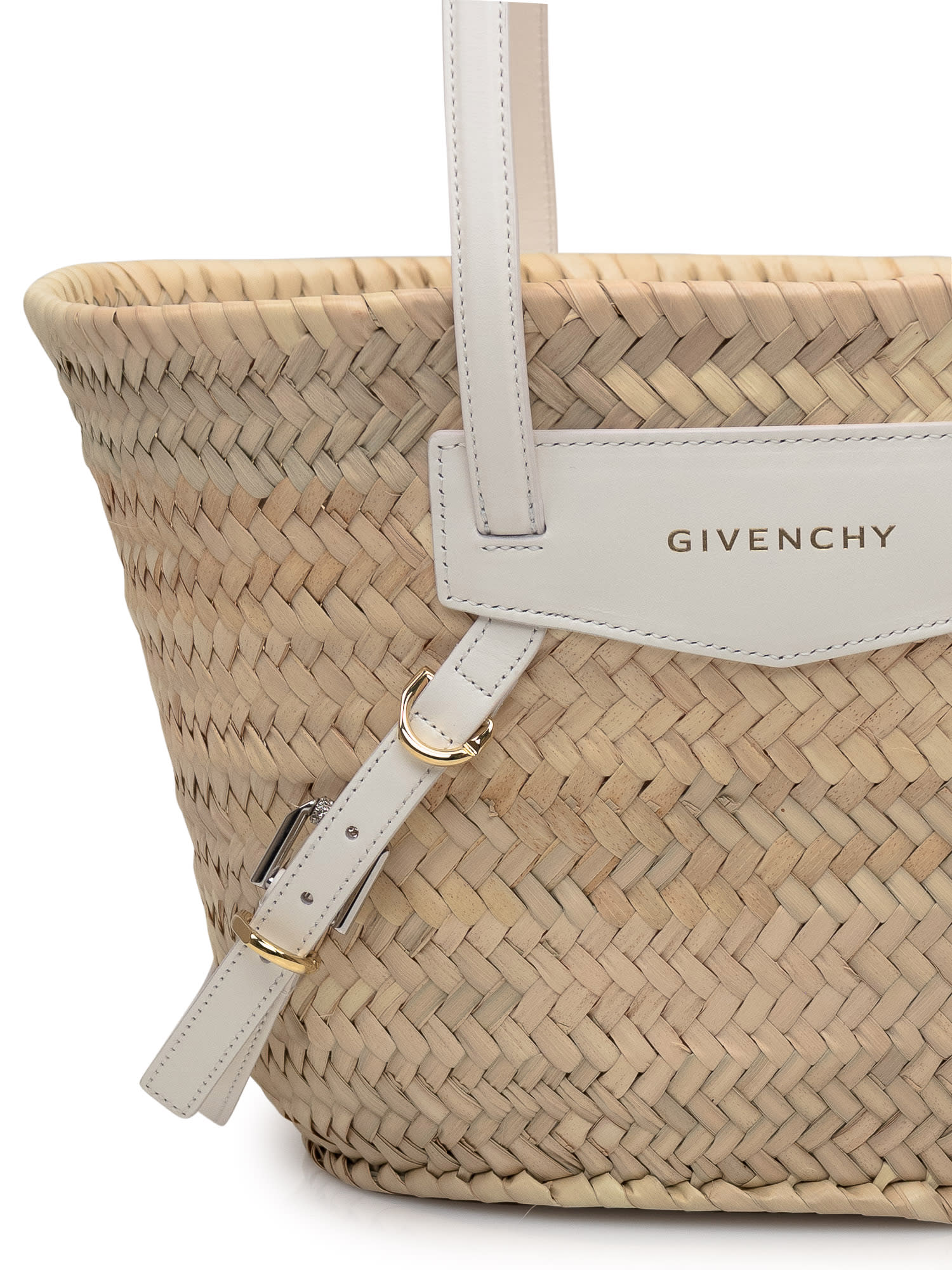 Shop Givenchy Voyou Basket Small Bag In Ivory