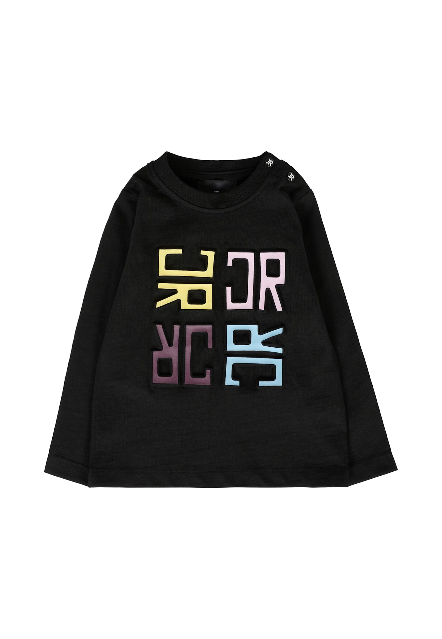 Richmond Black T-shirt For Baby Boy With Logo In Blue