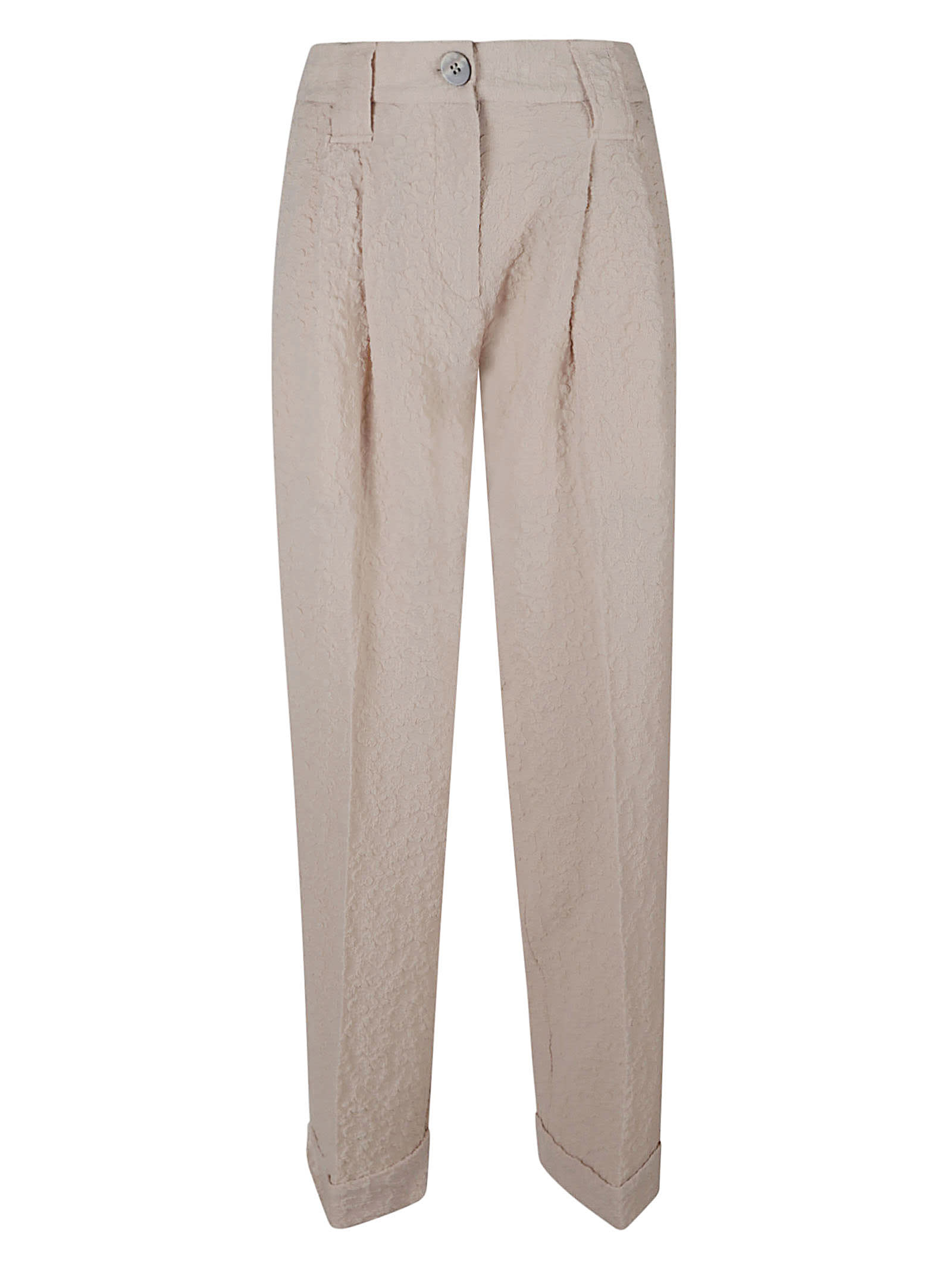 Shop Ganni Pleat Detail Plain Trousers In Oyster Gray