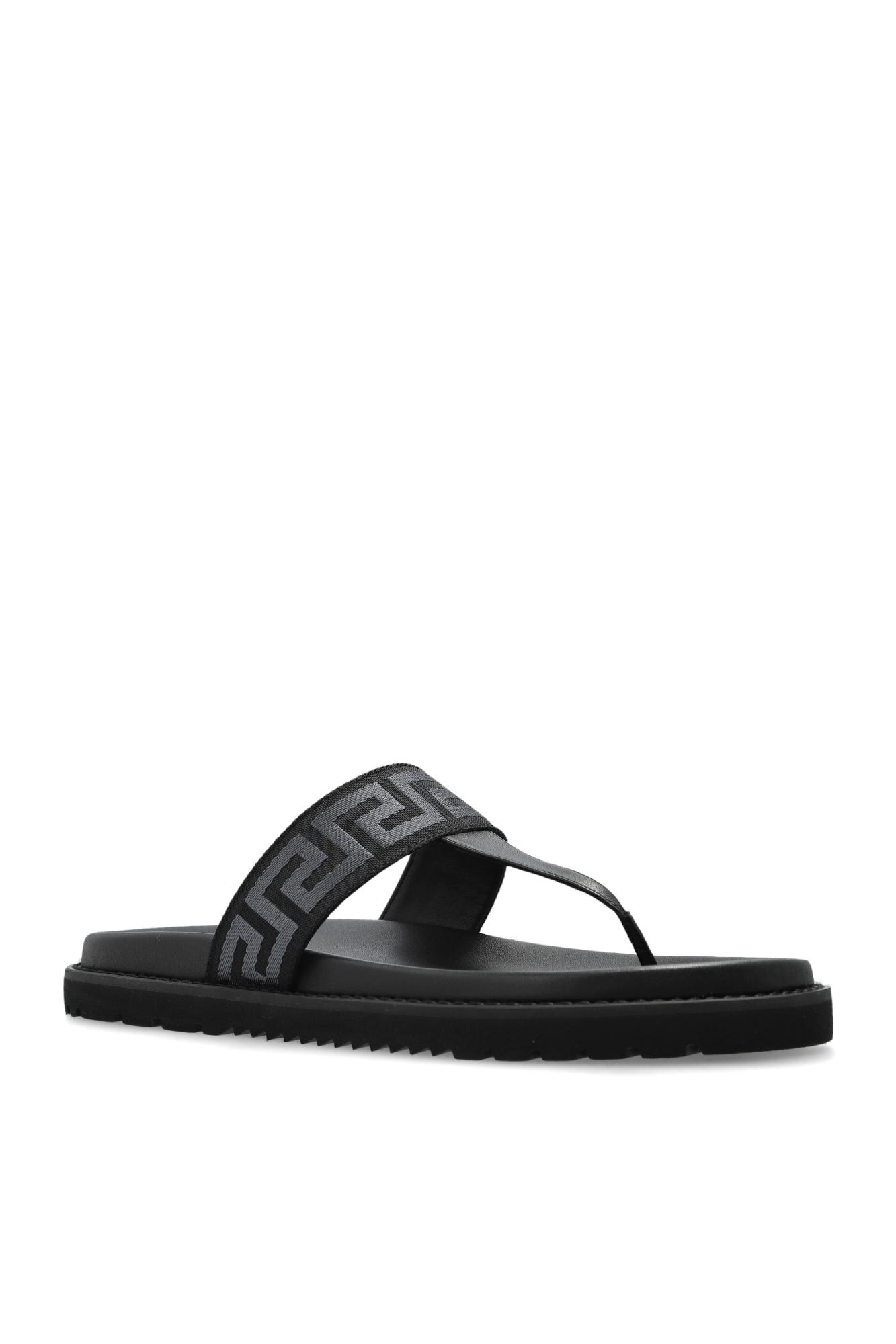 VERSACE VERSACE FLIP FLOPS WITH GRECA PATTERN