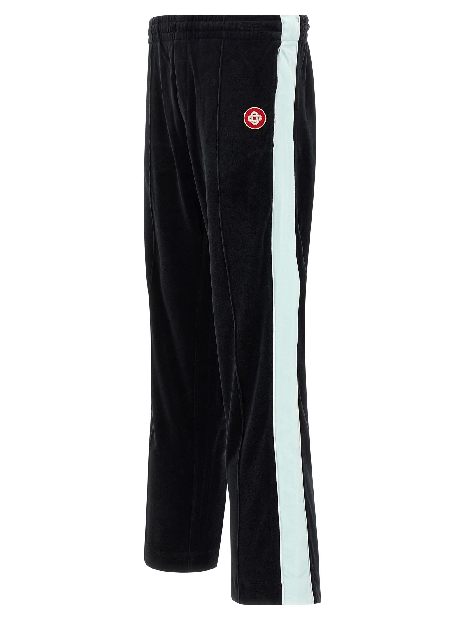 Casablanca Soft Fabric Trousers Featuring Side Stripe In Black