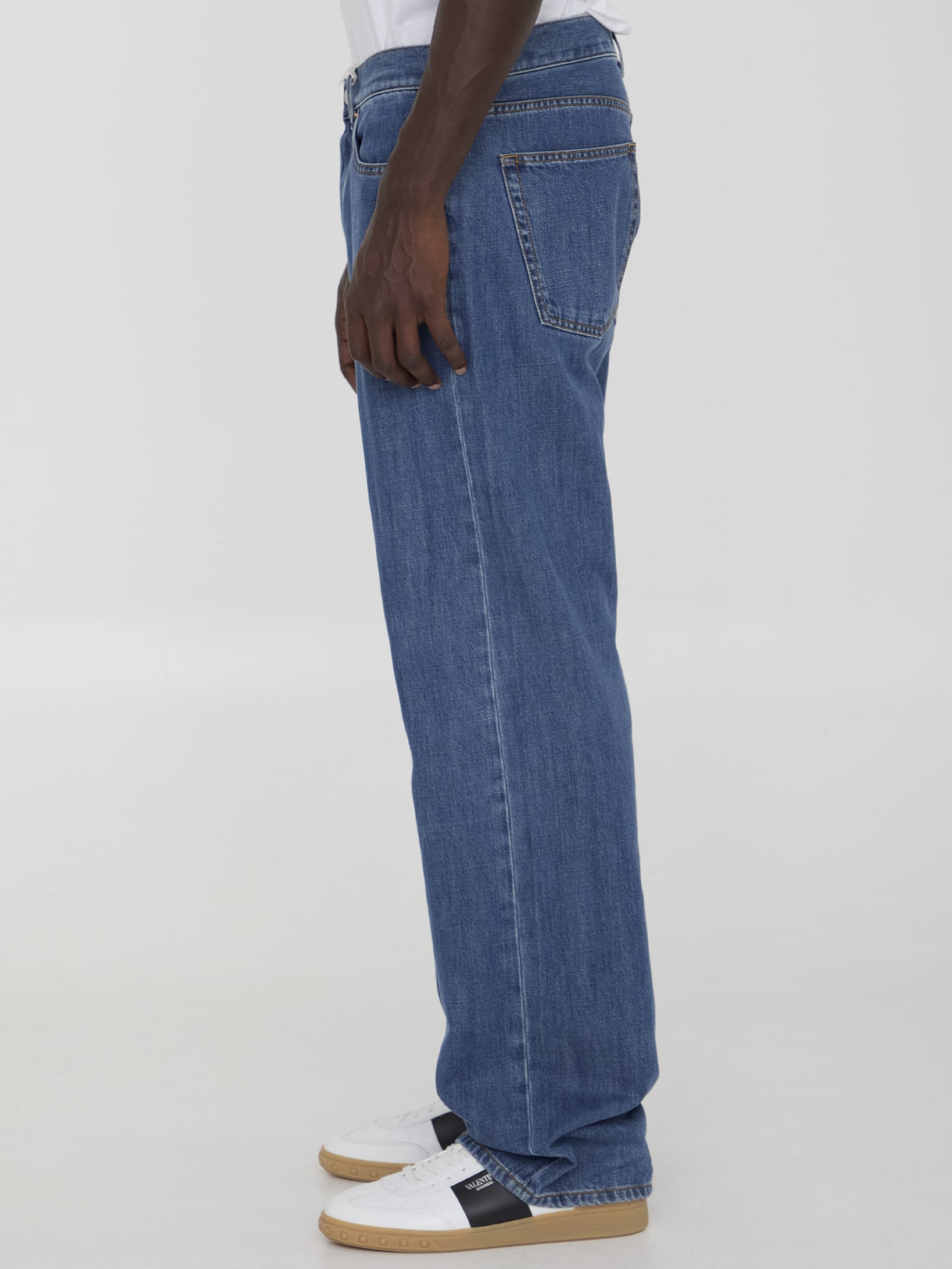 Shop Valentino Denim Jeans In Blue