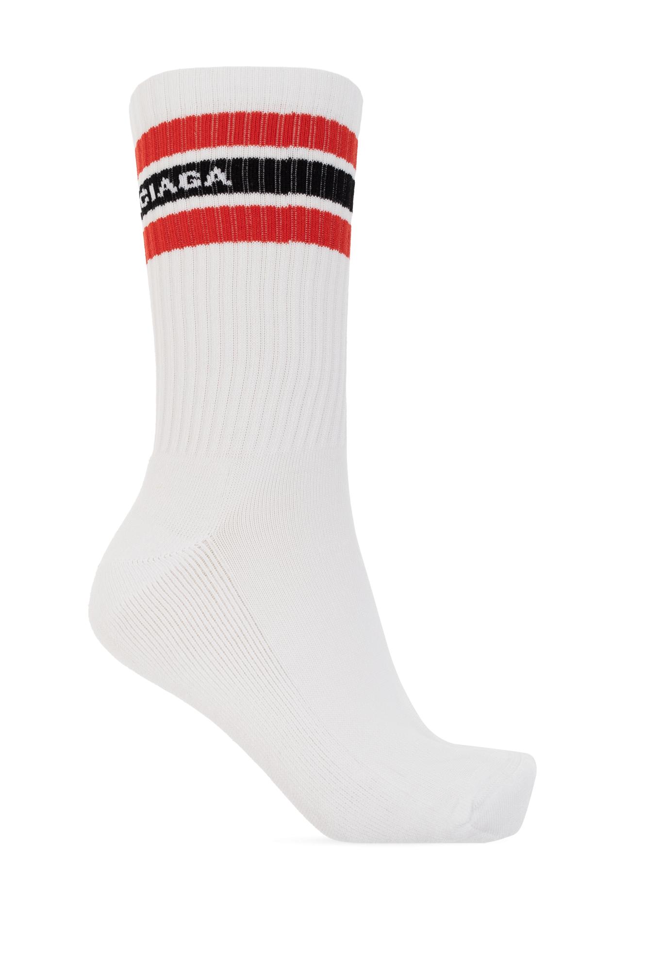 Shop Balenciaga Branded Socks In White