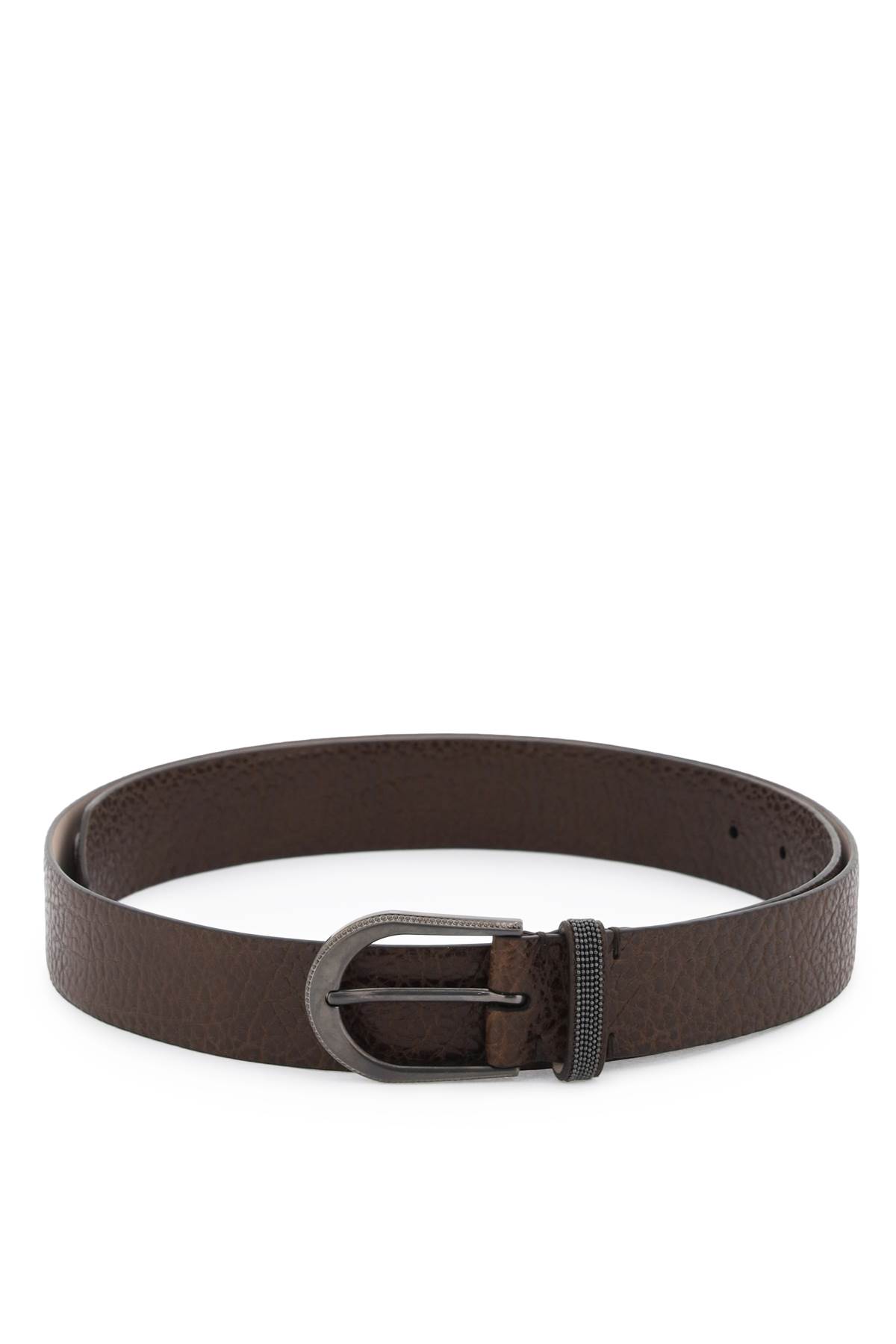 BRUNELLO CUCINELLI LEATHER BELT WITH DETAILED BUCKLE
