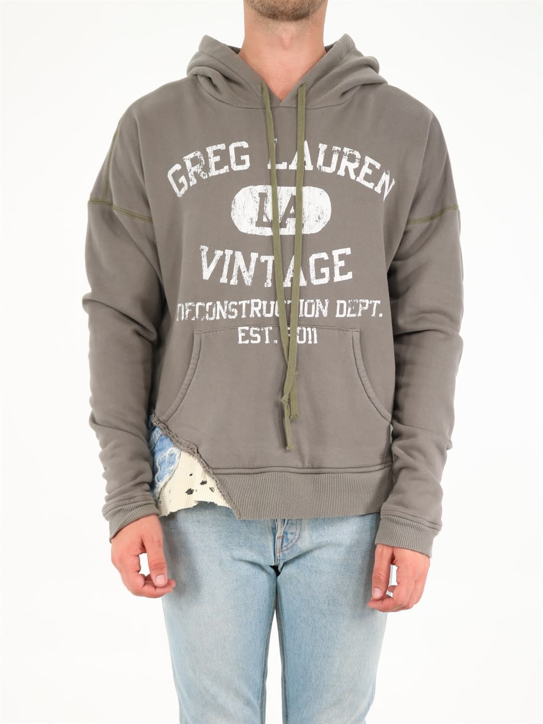 Greg Lauren Gl Vintage Logo Sweatshirt In Green | ModeSens