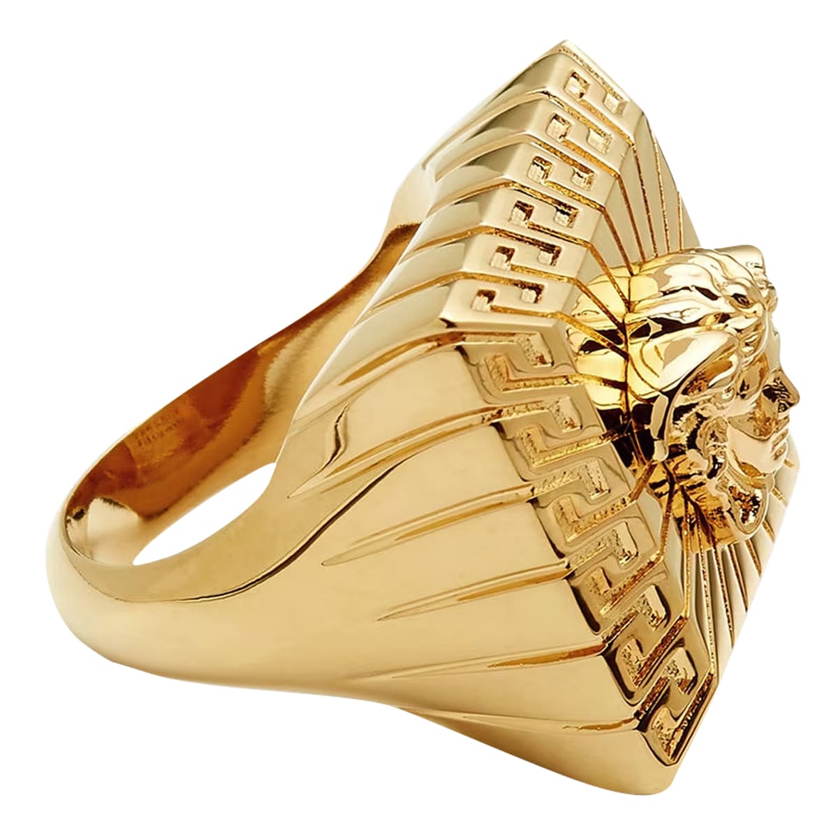 Shop Versace Medusa Ring In Golden