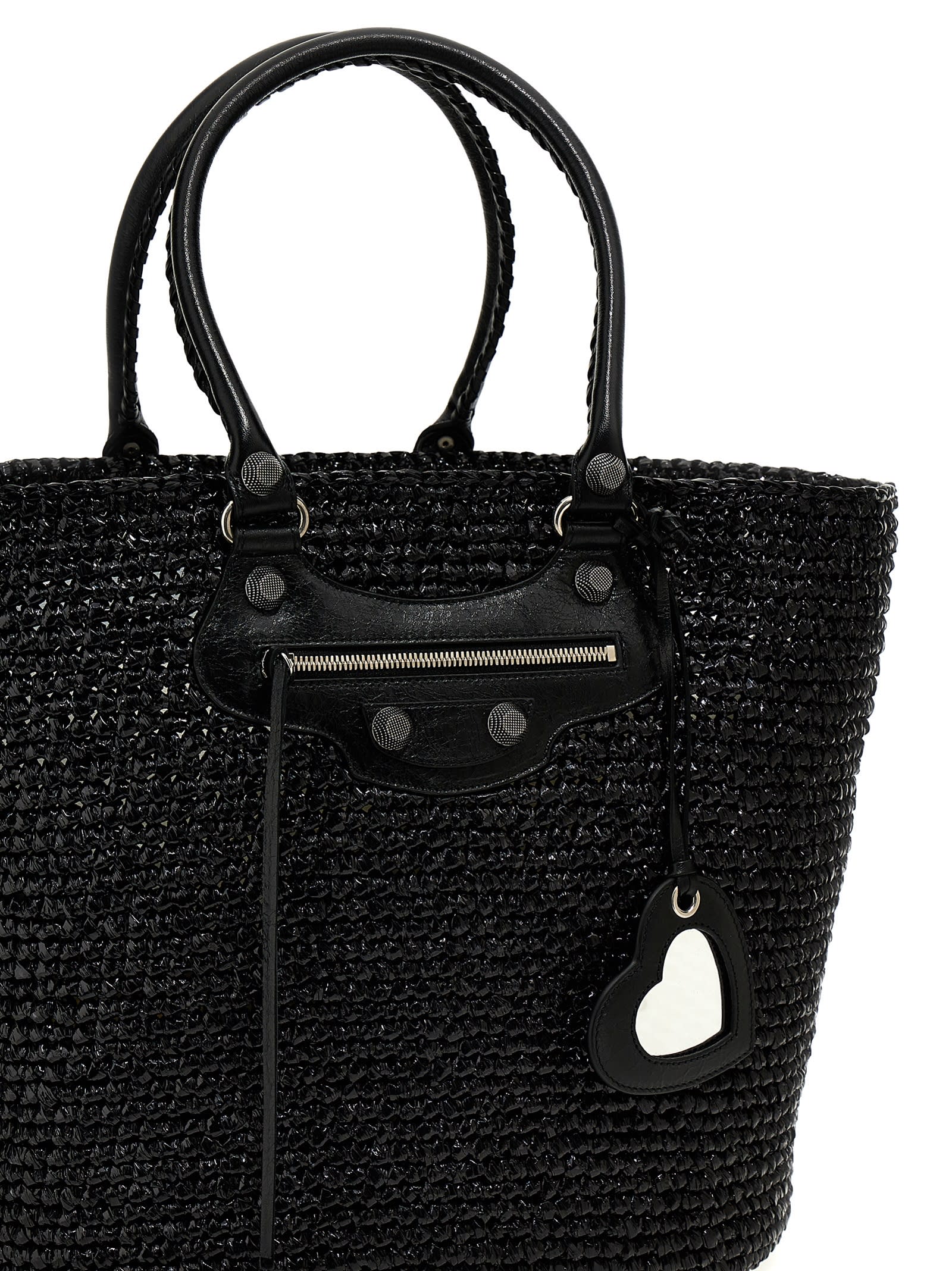 Shop Balenciaga Le Cagole Panier Large Shopping Bag In Black