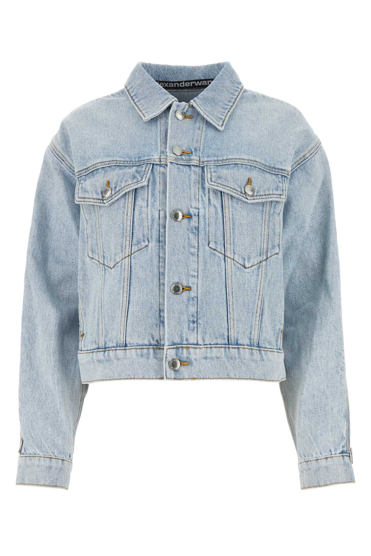 Shop Alexander Wang Denim Jacket In Bleach