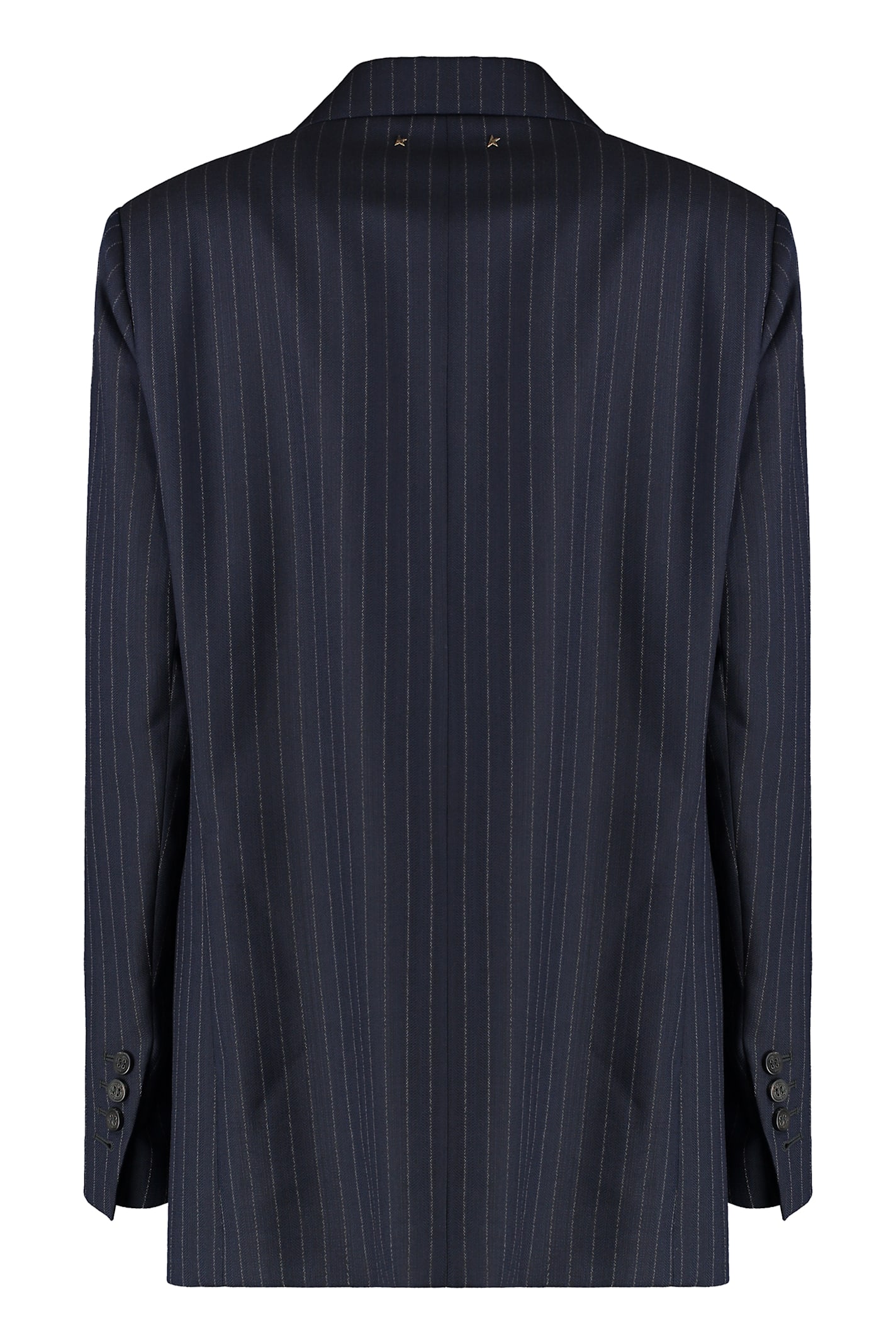 Golden Goose Double-breasted Wool Blazer In Blue