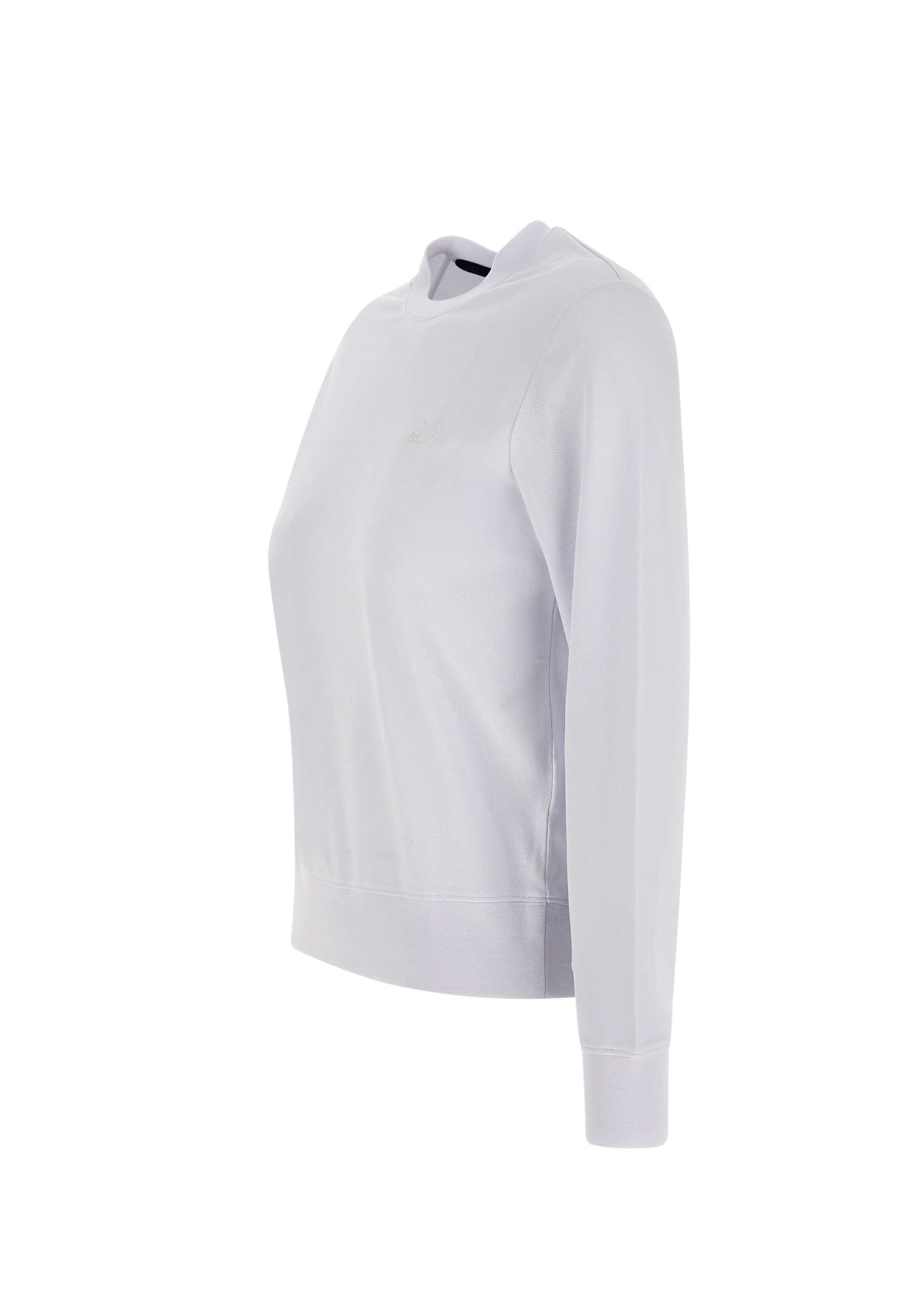 Shop Sun 68 Round Neck Cotton Piquet Sweatshirt In White