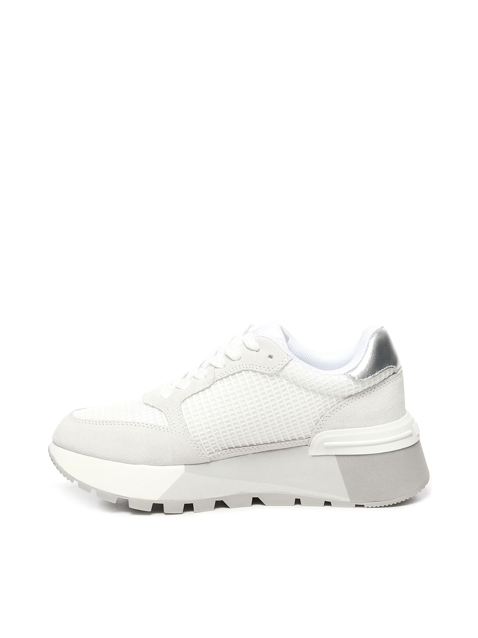 LIU •JO SUEDE AND MESH PLATFORM SNEAKERS
