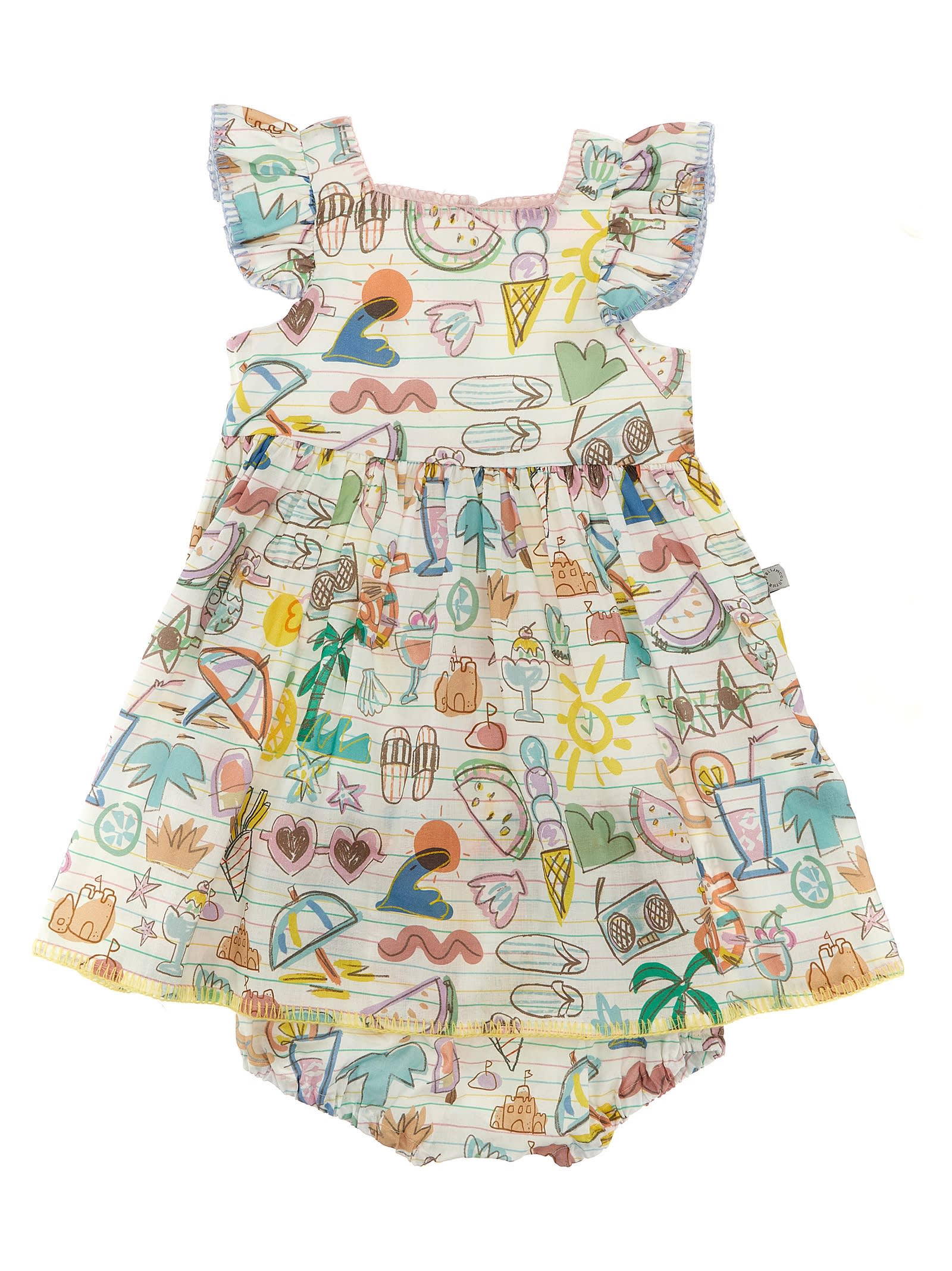 Stella Mccartney Kids' Dress + Coulotte In Multicolor