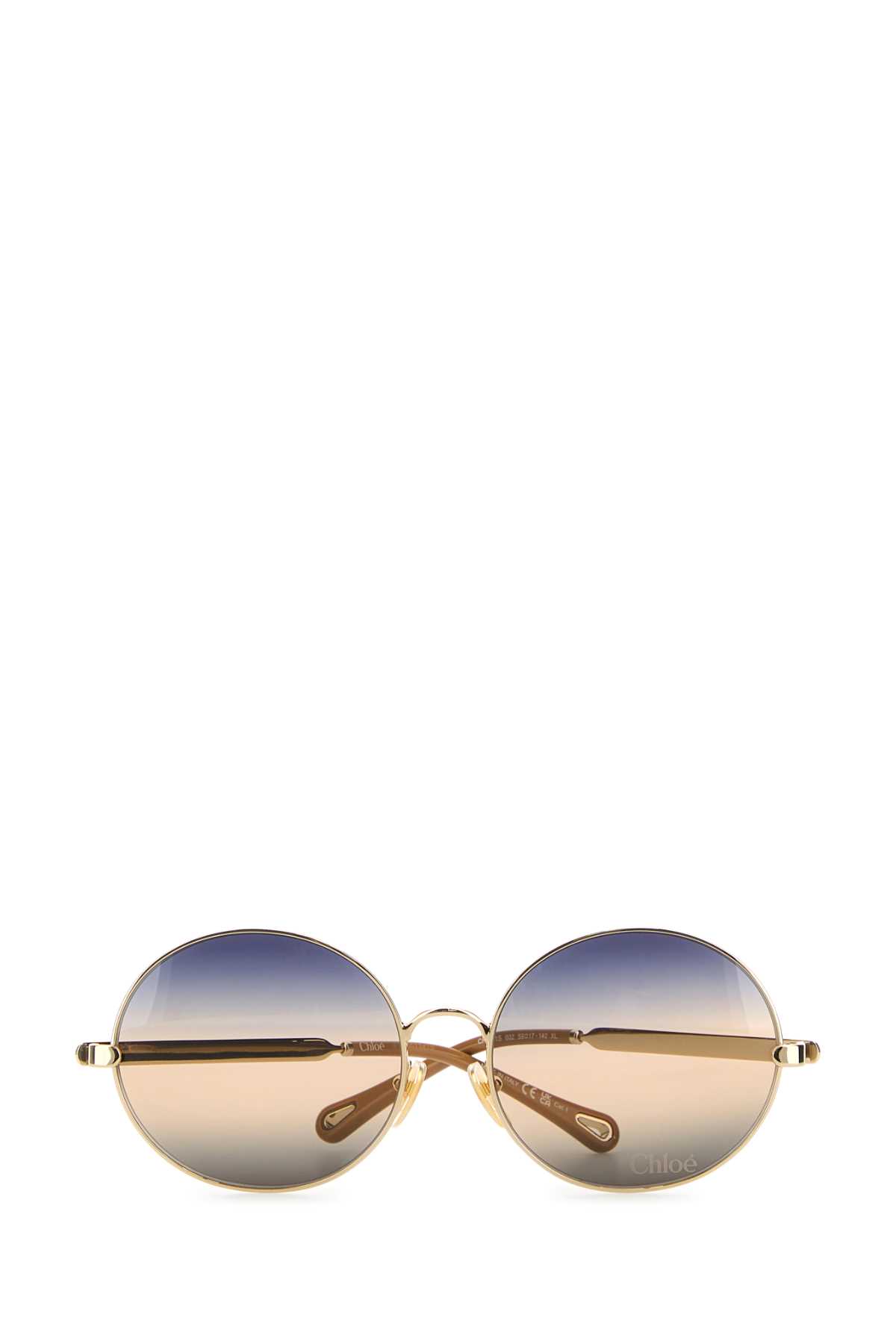 Shop Chloé Gold Metal Salomã© Sunglasses In Gold-gold-blue