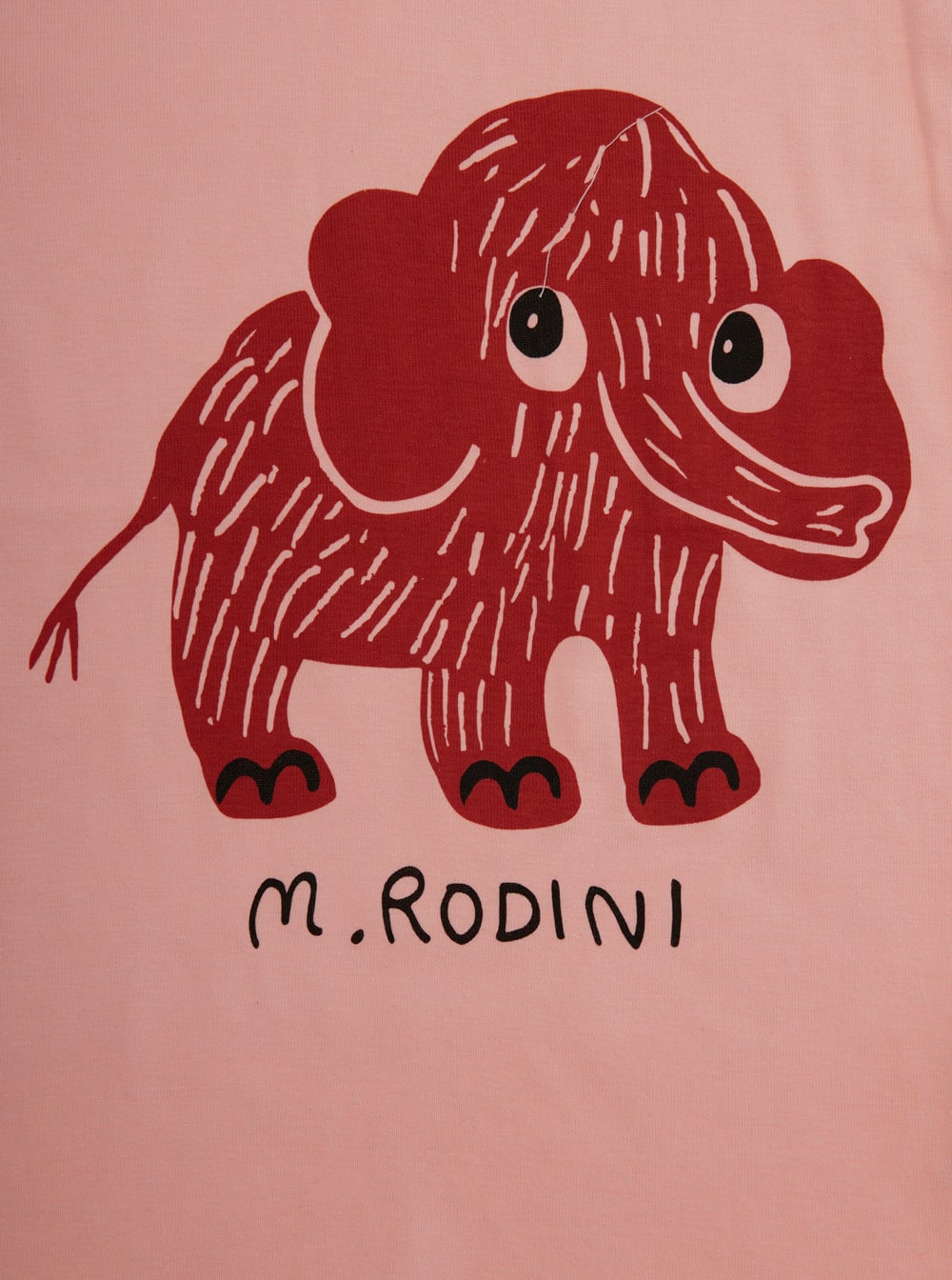 Mini Rodini Pink Crewneck T-shirt With Maxi Print On The Front In Cotton Baby In Pink