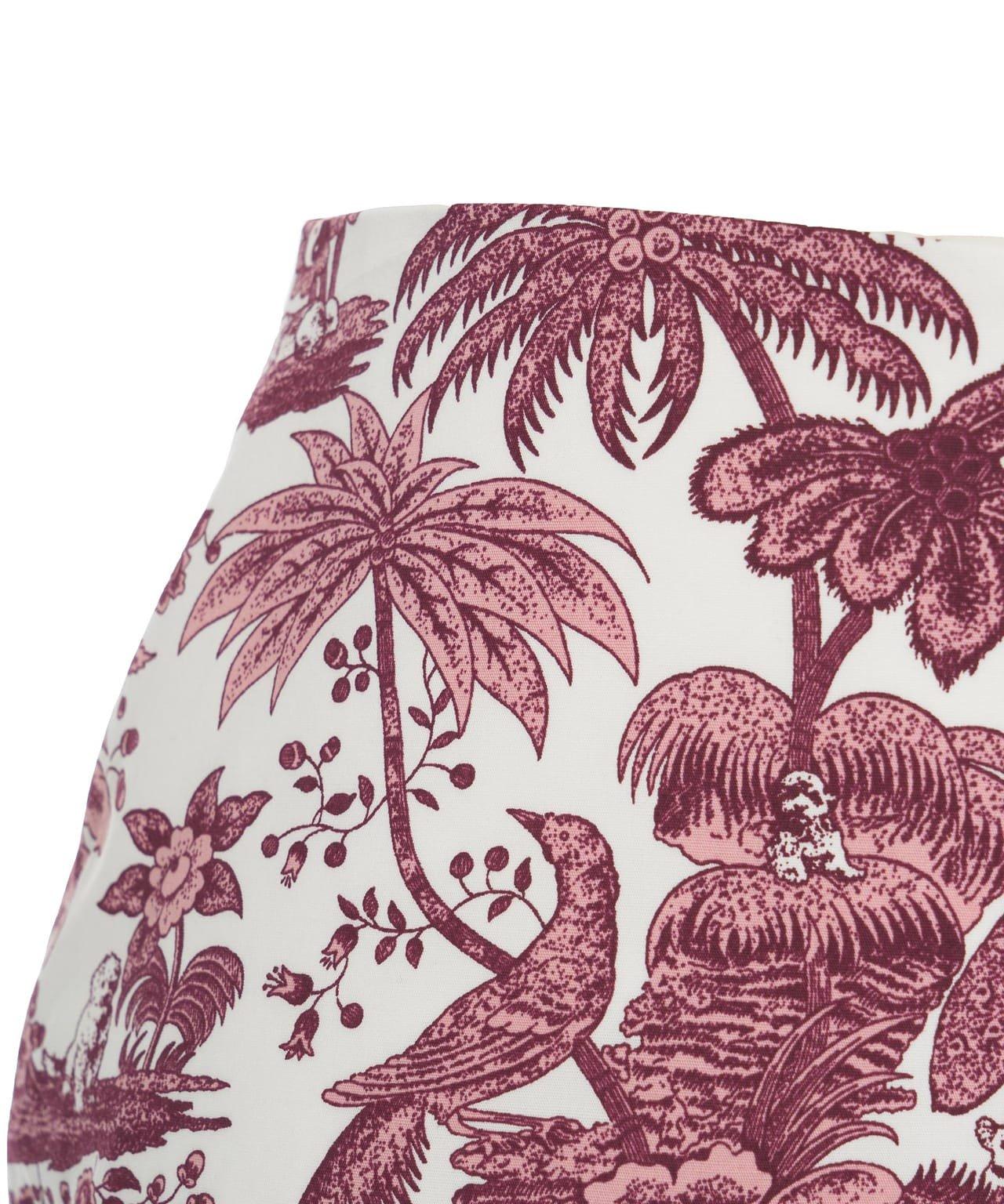 Staud Floral Mid-length Skirt In Bordeaux