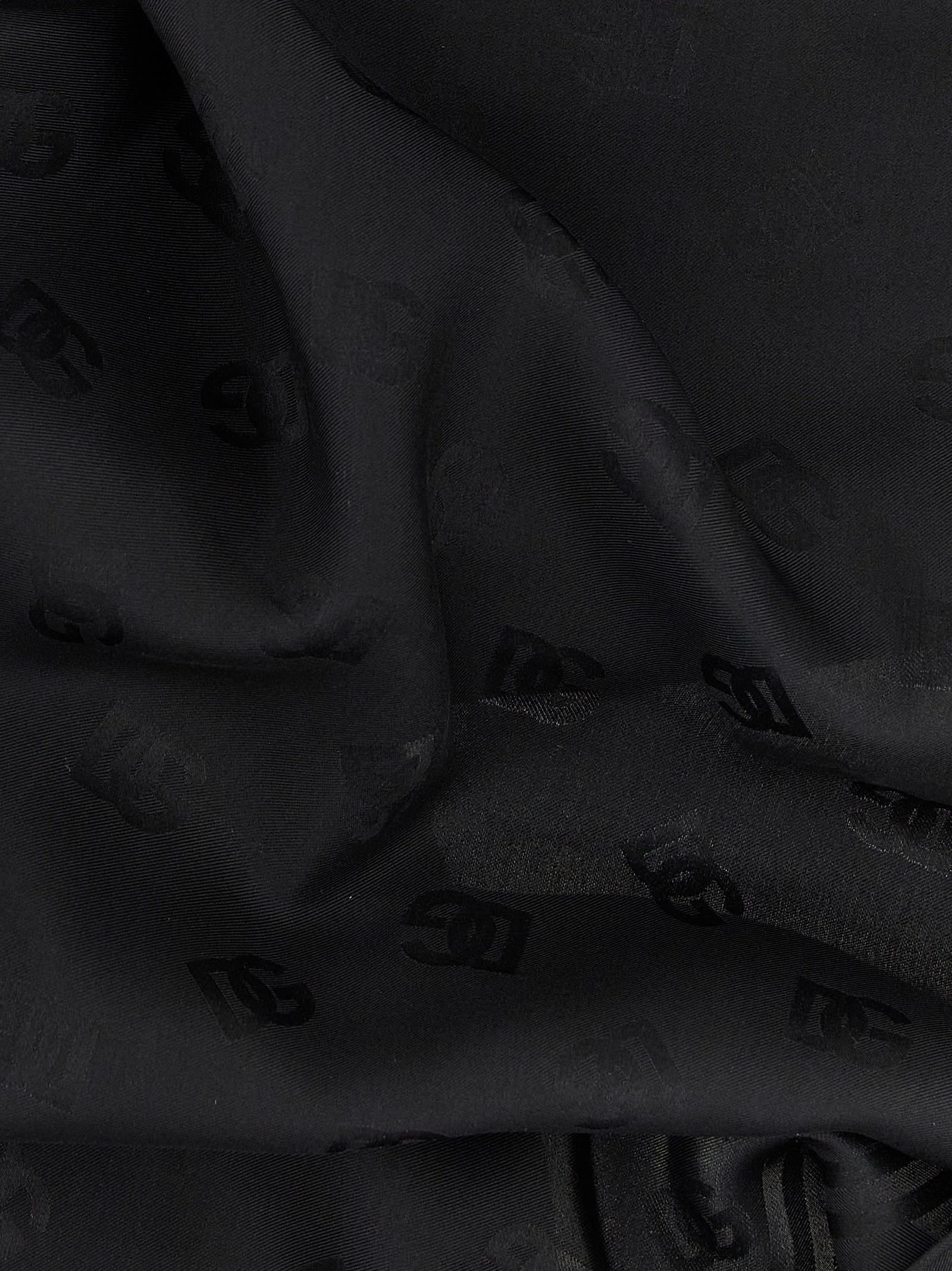 Dolce & Gabbana Logo Scarf Scarves And Foulards Black In Black