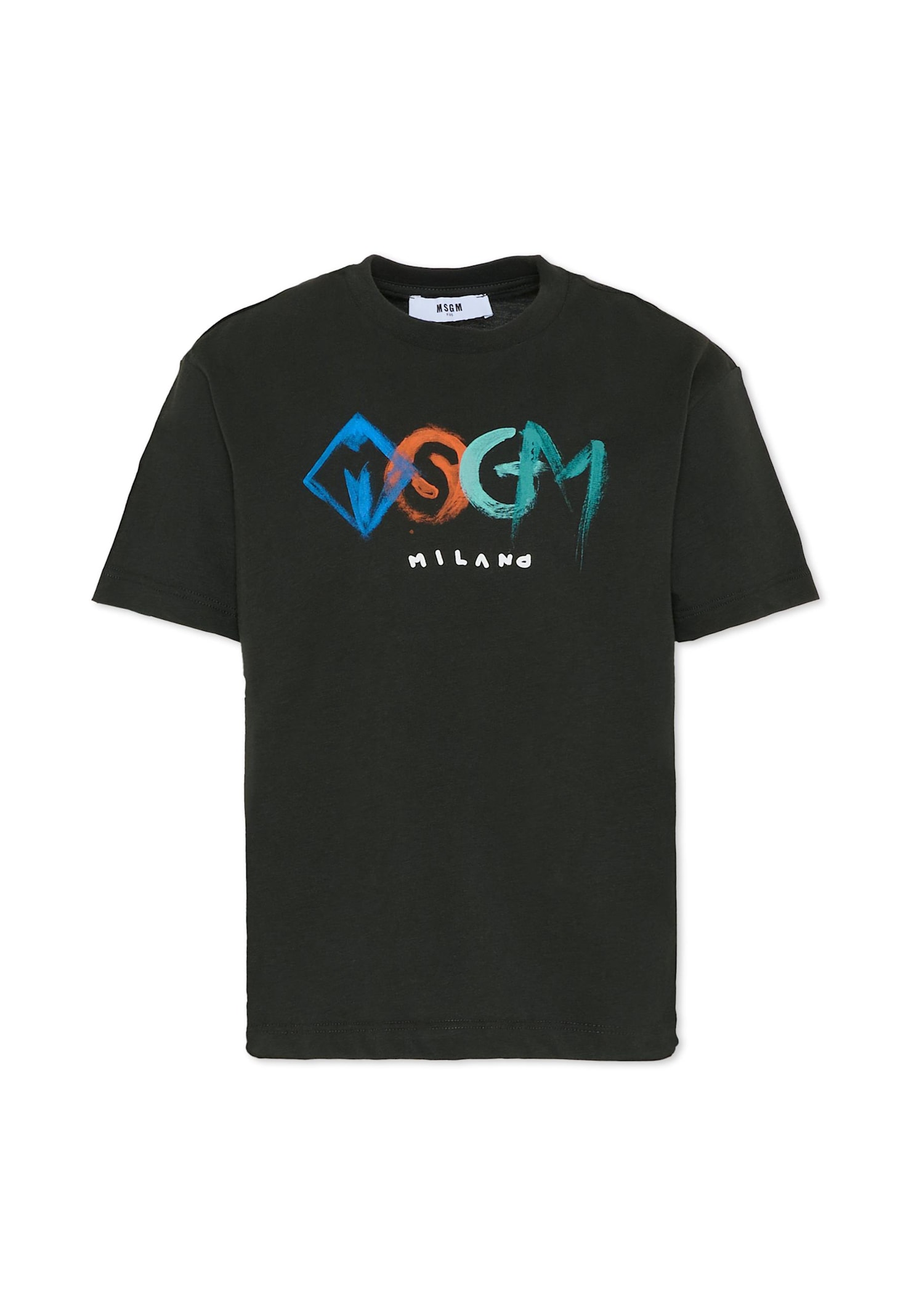 Msgm Black T-shirt For Boy With Logo In Black