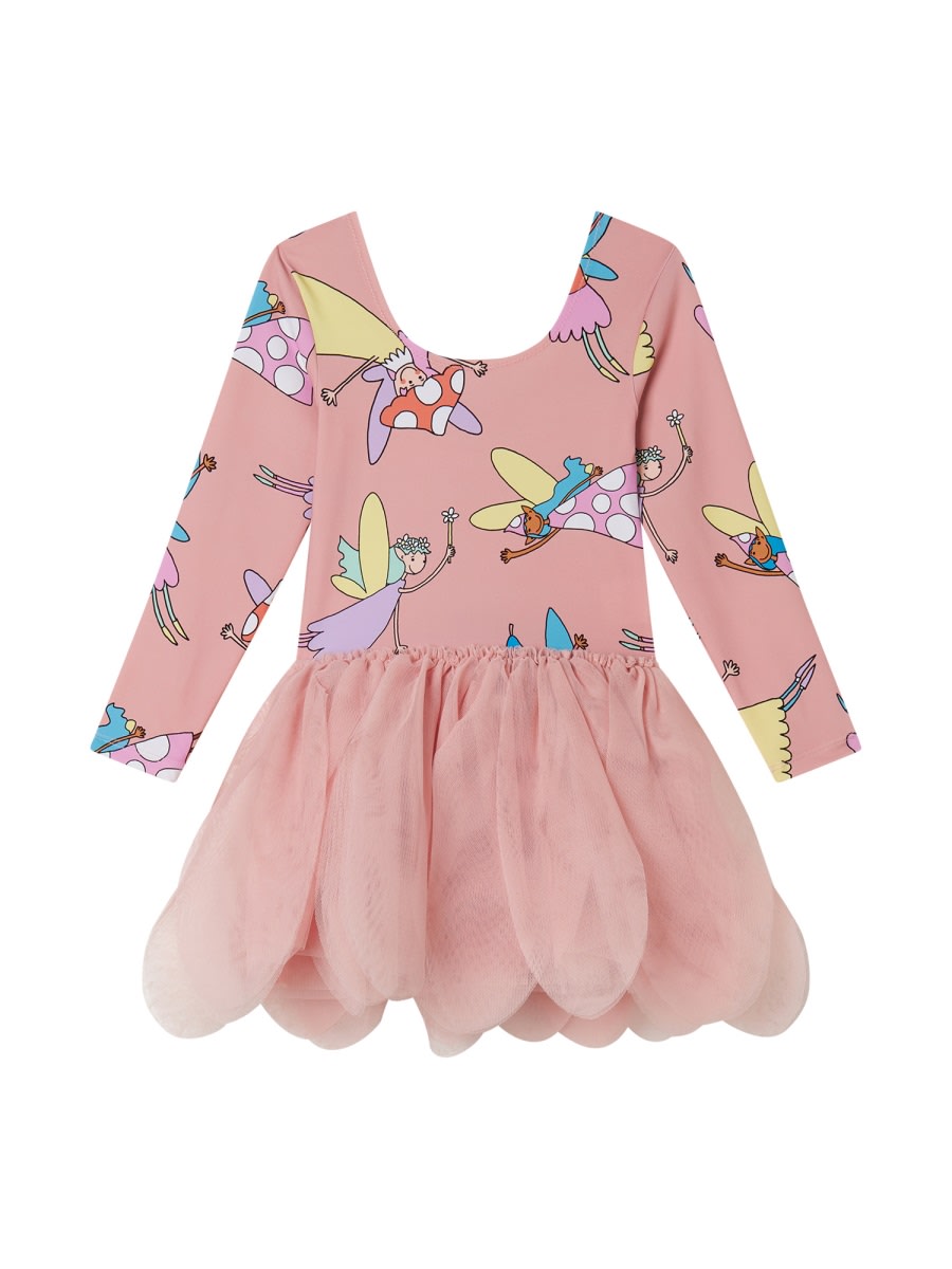 Stella Mccartney Fairy Print Ruffled Dress In Multicolour