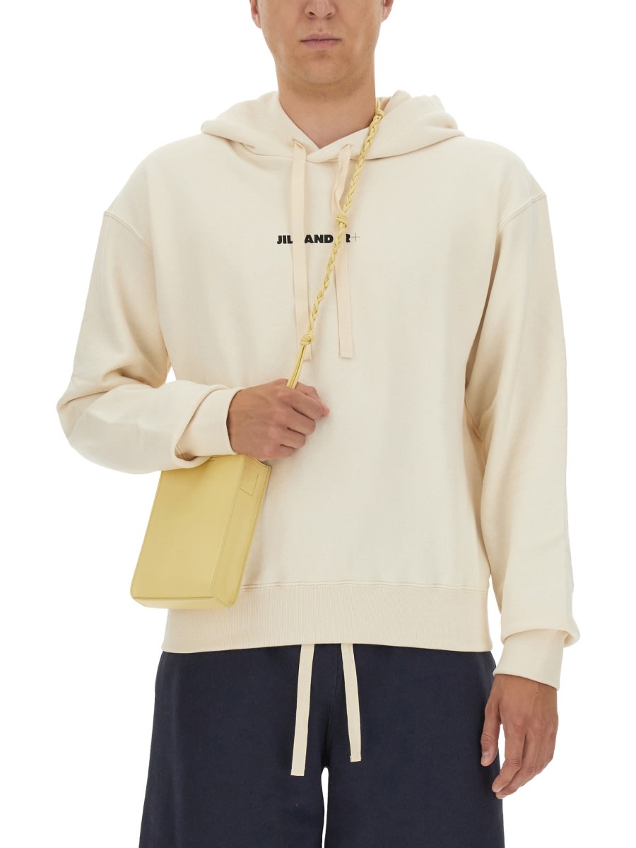 Shop Jil Sander Sweatshirt With Logo In Beige