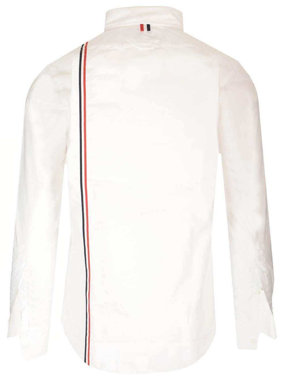 THOM BROWNE RWB STRIPED BUTTONED SHIRT