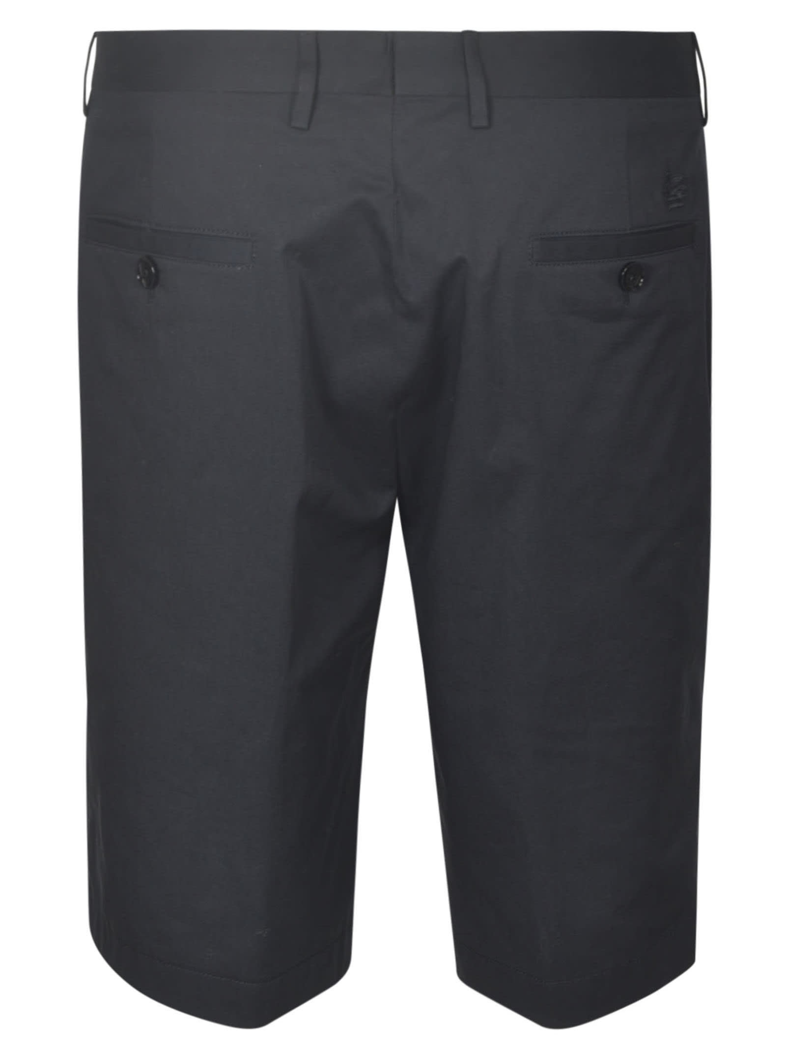 Shop Etro Regular Plain Trouser Shorts In Blue