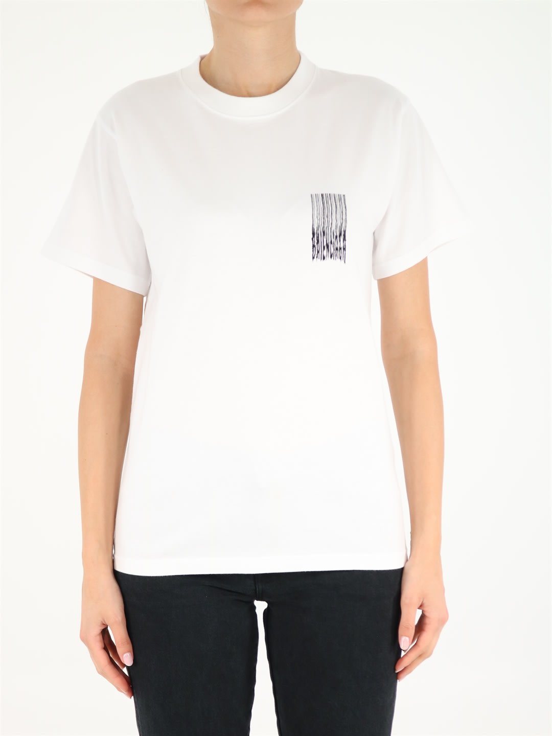Balenciaga White Wide Line Barcode T-shirt