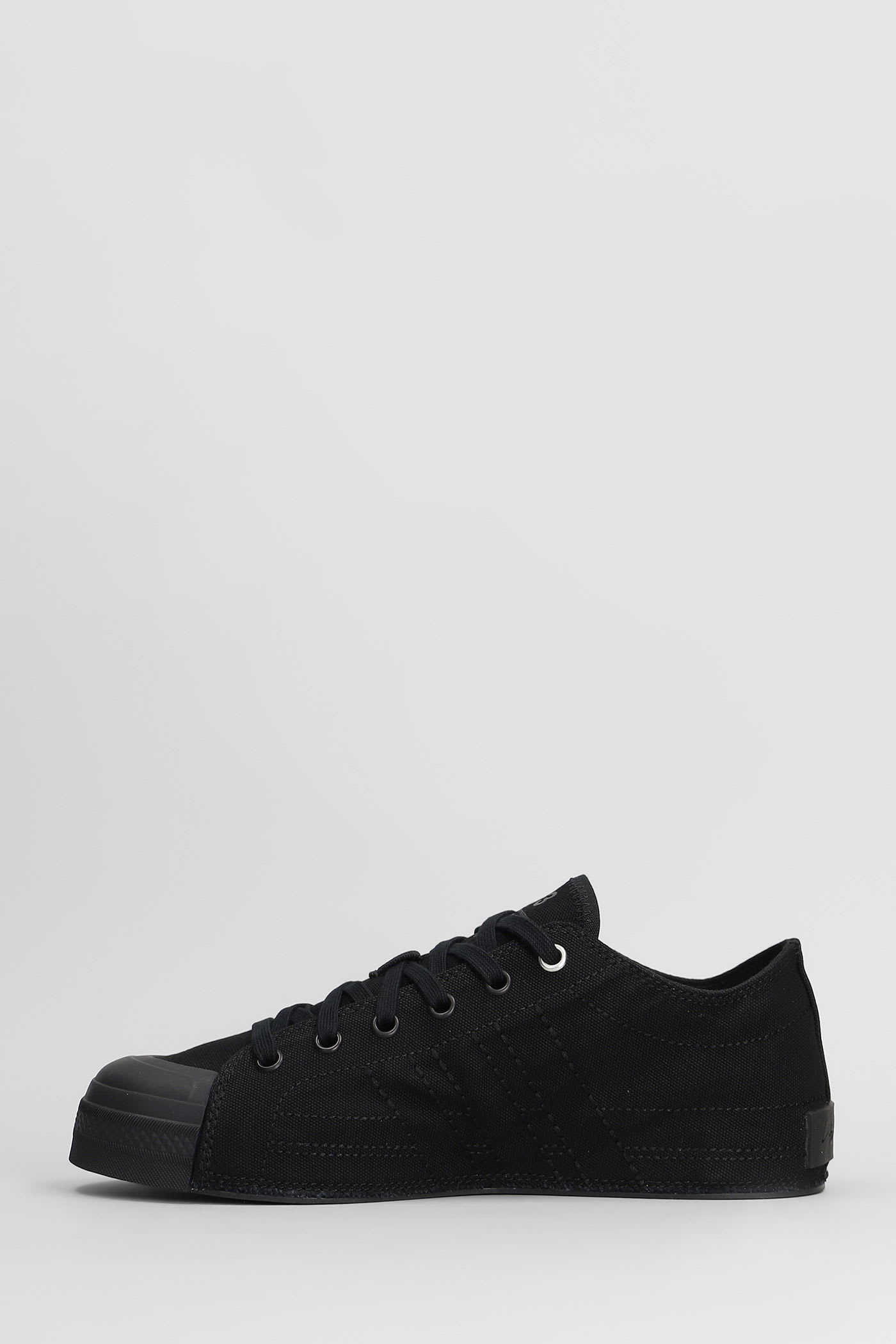Y-3 Nizza Low Sneakers In Black Canvas In Black