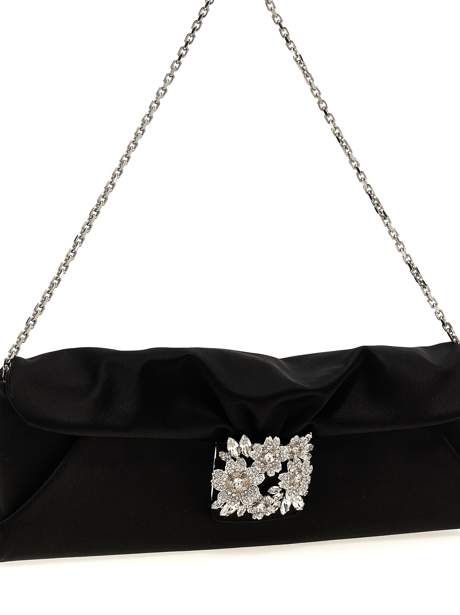Roger Vivier Efflorescence Clutch In Black