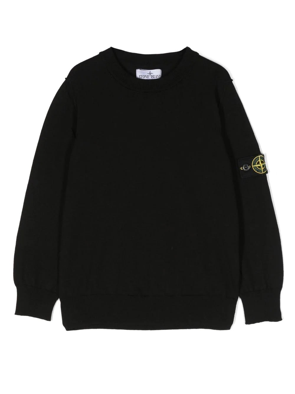 Stone Island Crewneck Knit Sweater 7716502a1 In Nero