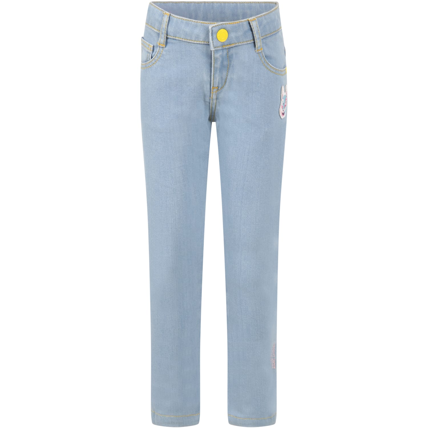 Little Marc Jacobs Light-blue Jeans For Girl With Rabbit