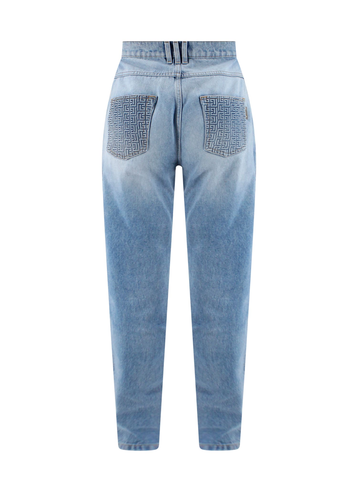 Shop Balmain Jeans In Ff Bleu Jean