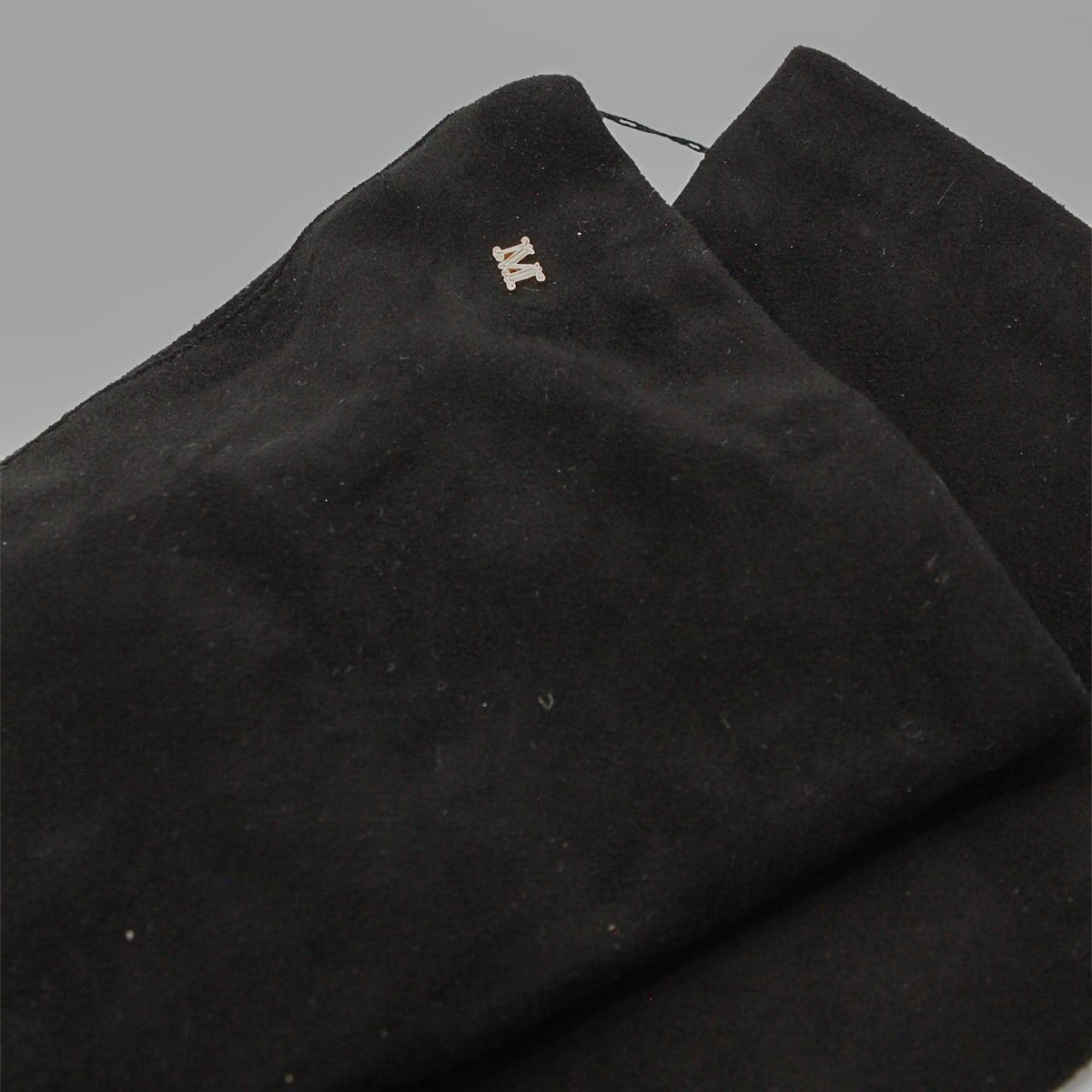 Max Mara Black Leather Gloves In Black