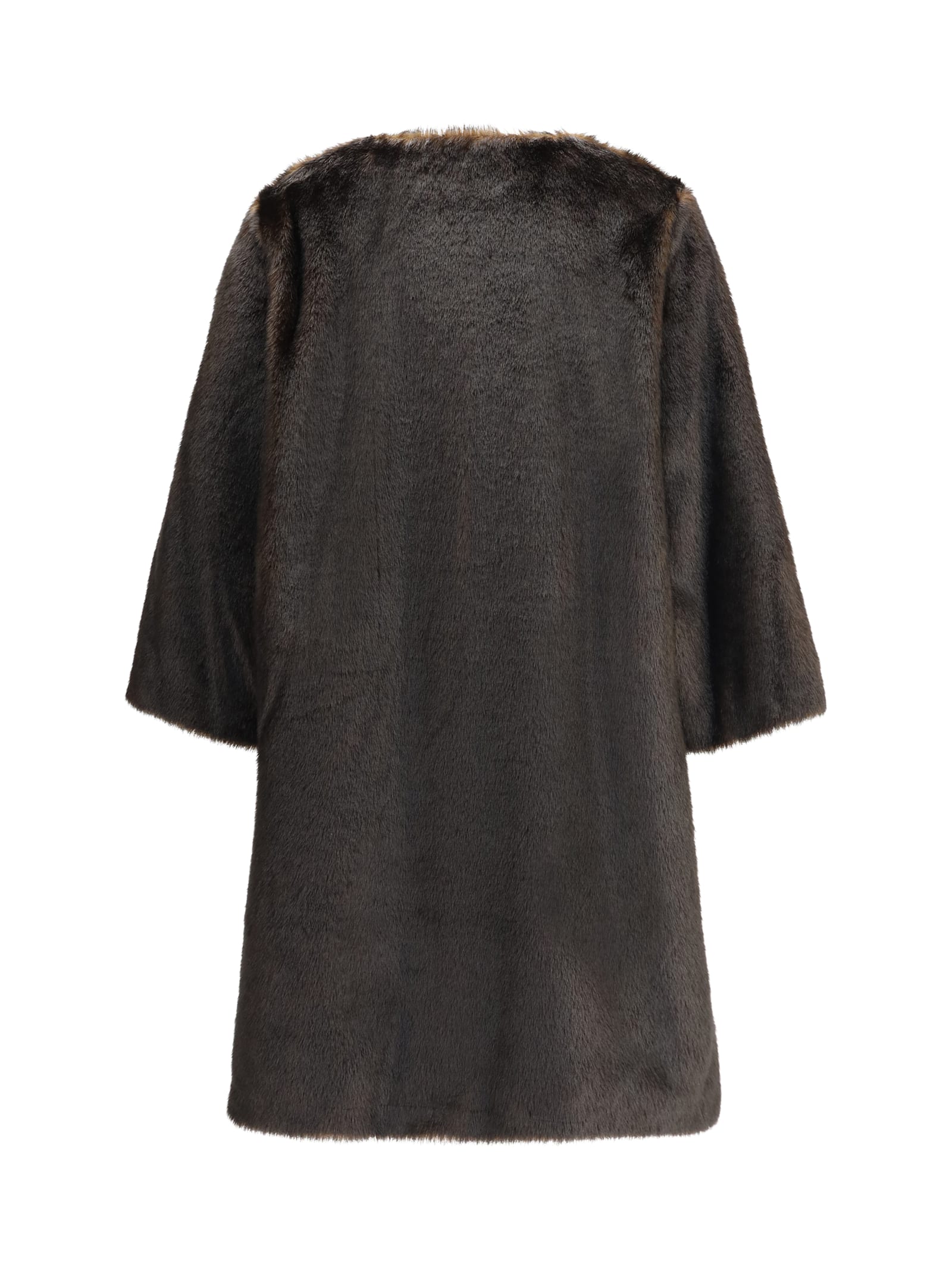 Loulou Studio Soft Faux Fur Coat In Black