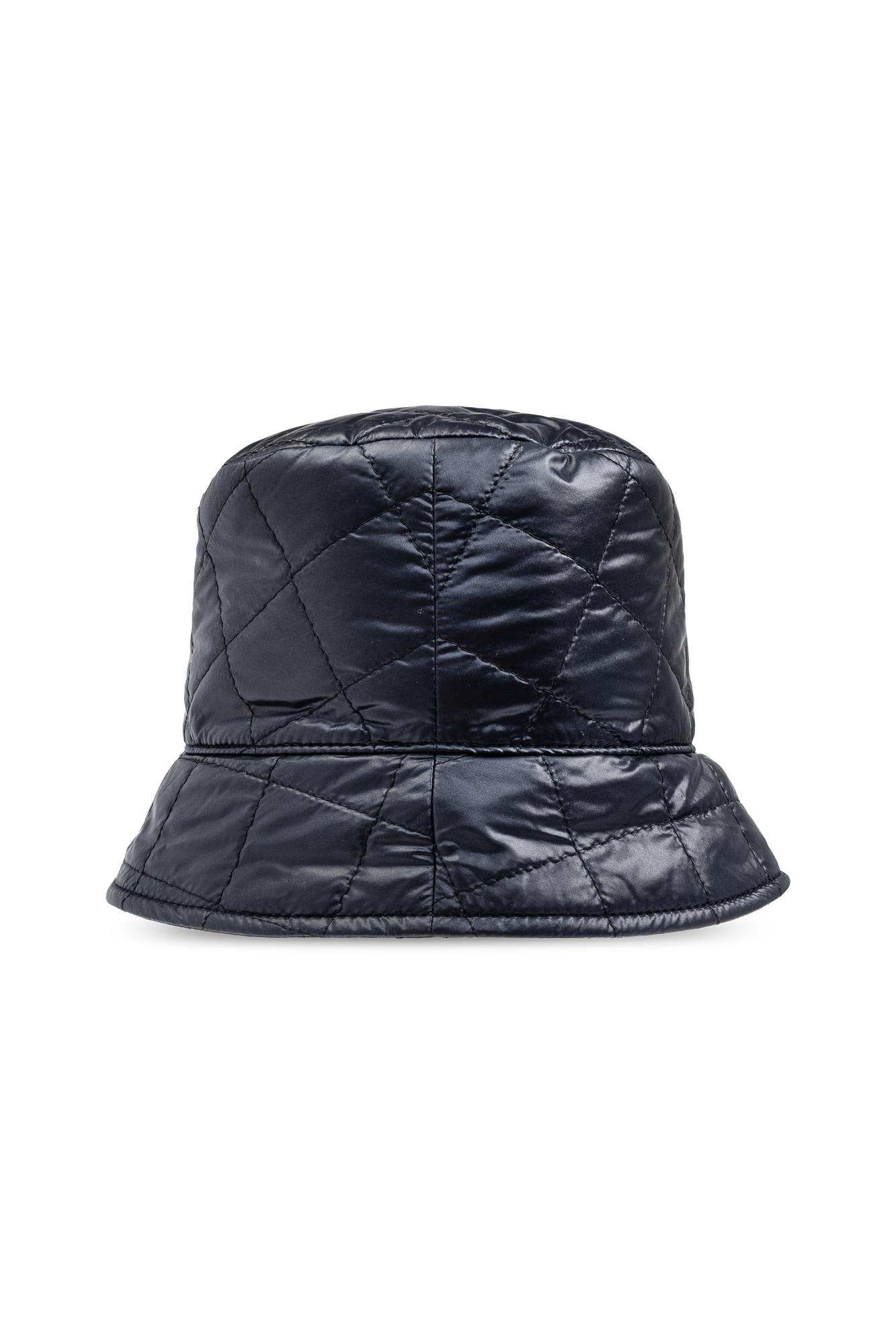 Moncler Diamond Quilted Nylon Bucket Hat In Blue