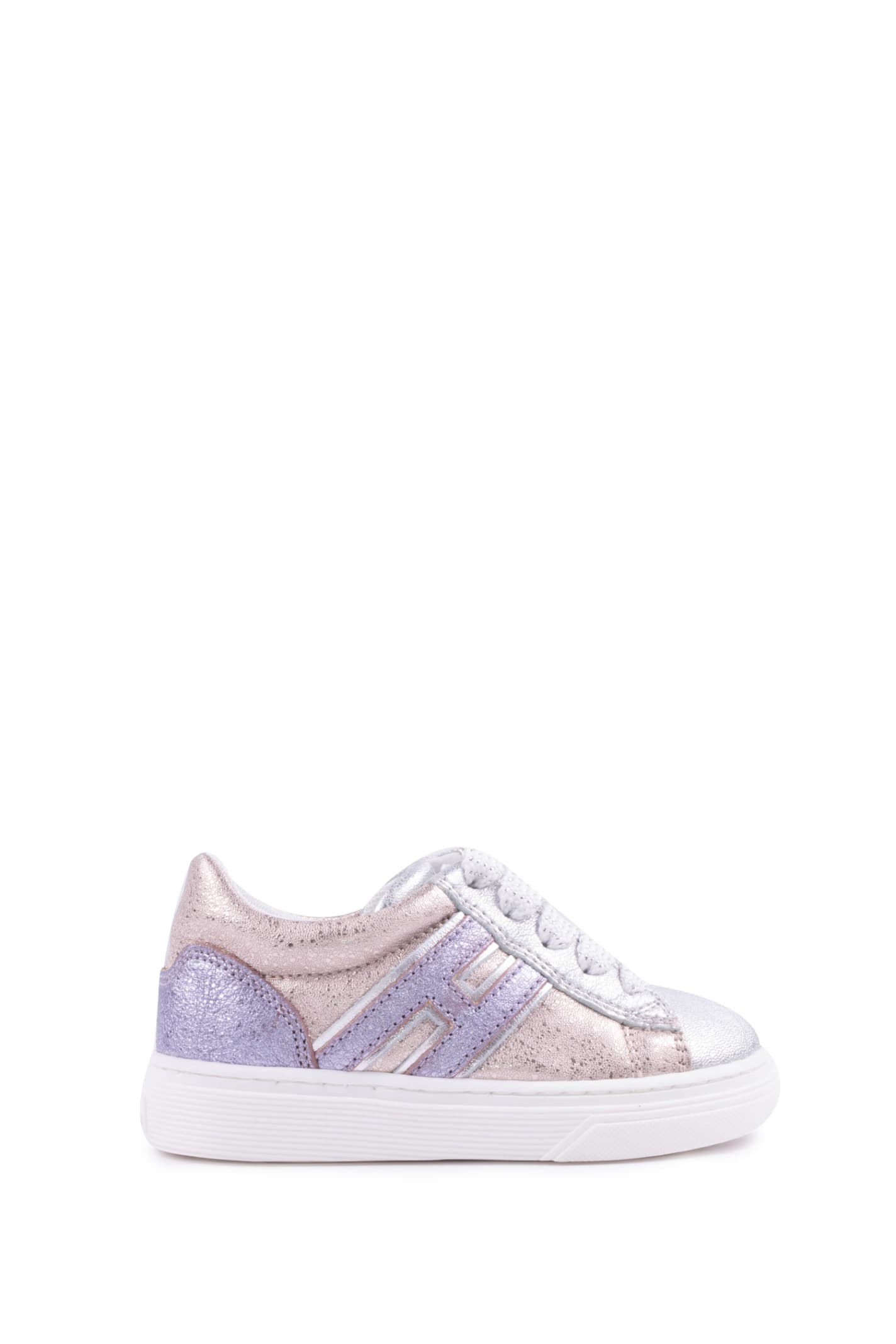 Hogan H365 Silver Purple Pink Sneakers