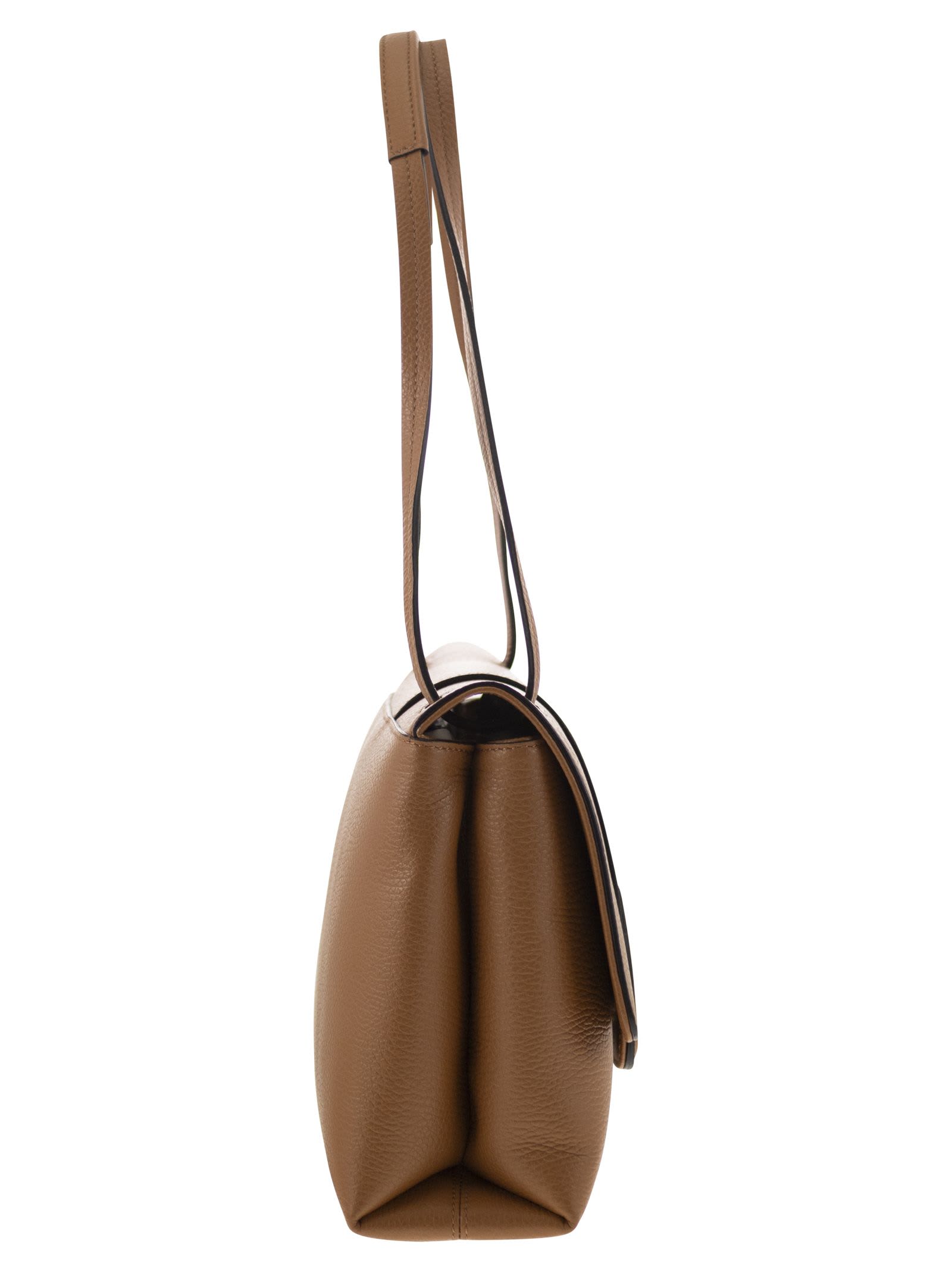 Shop Hogan H-bag Leather Shoulder Bag In Cognac