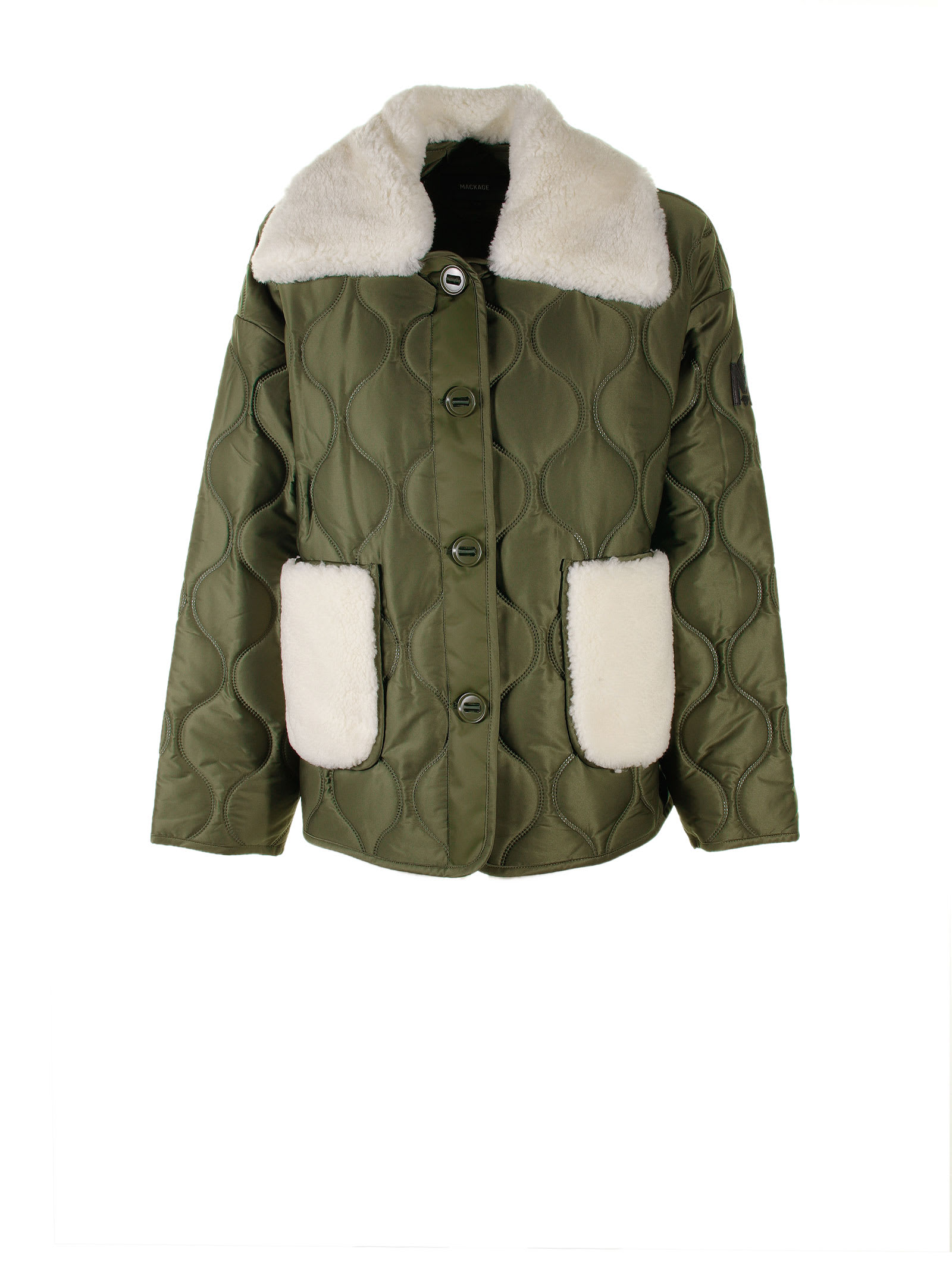 MACKAGE KENZY GREEN DOWN JACKET WITH BUTTONS