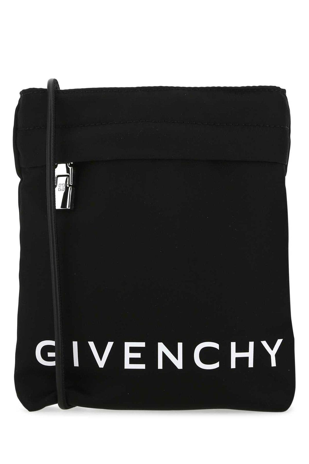 Shop Givenchy Logo Printed Iphone Pouch In Black