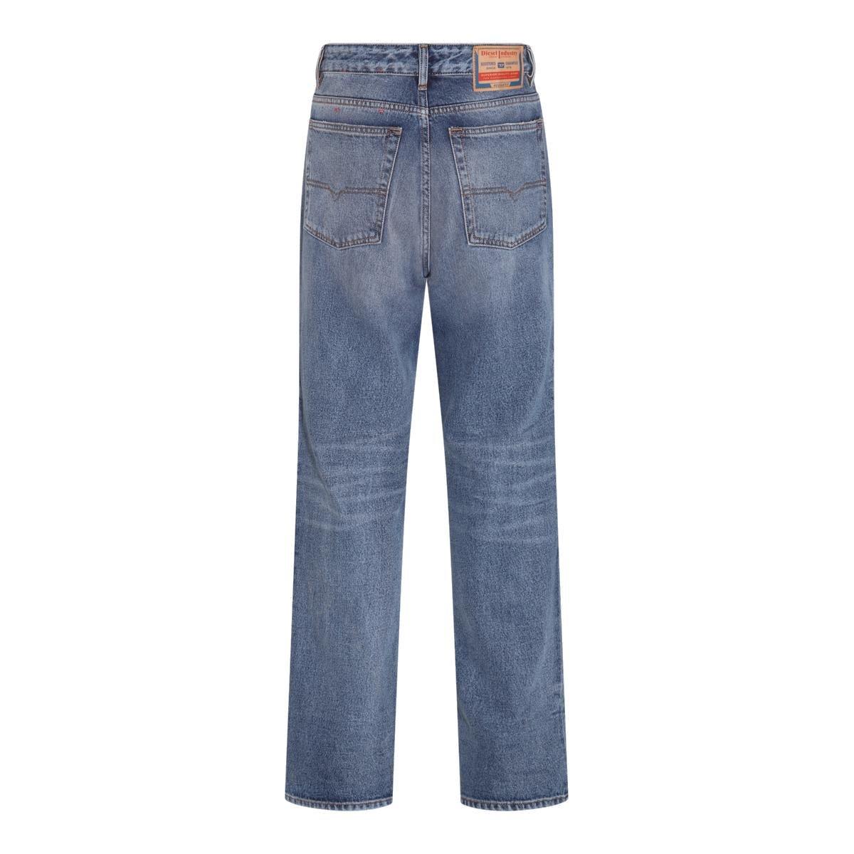 Shop Diesel Wide-leg Loose-fit Jeans In Denim