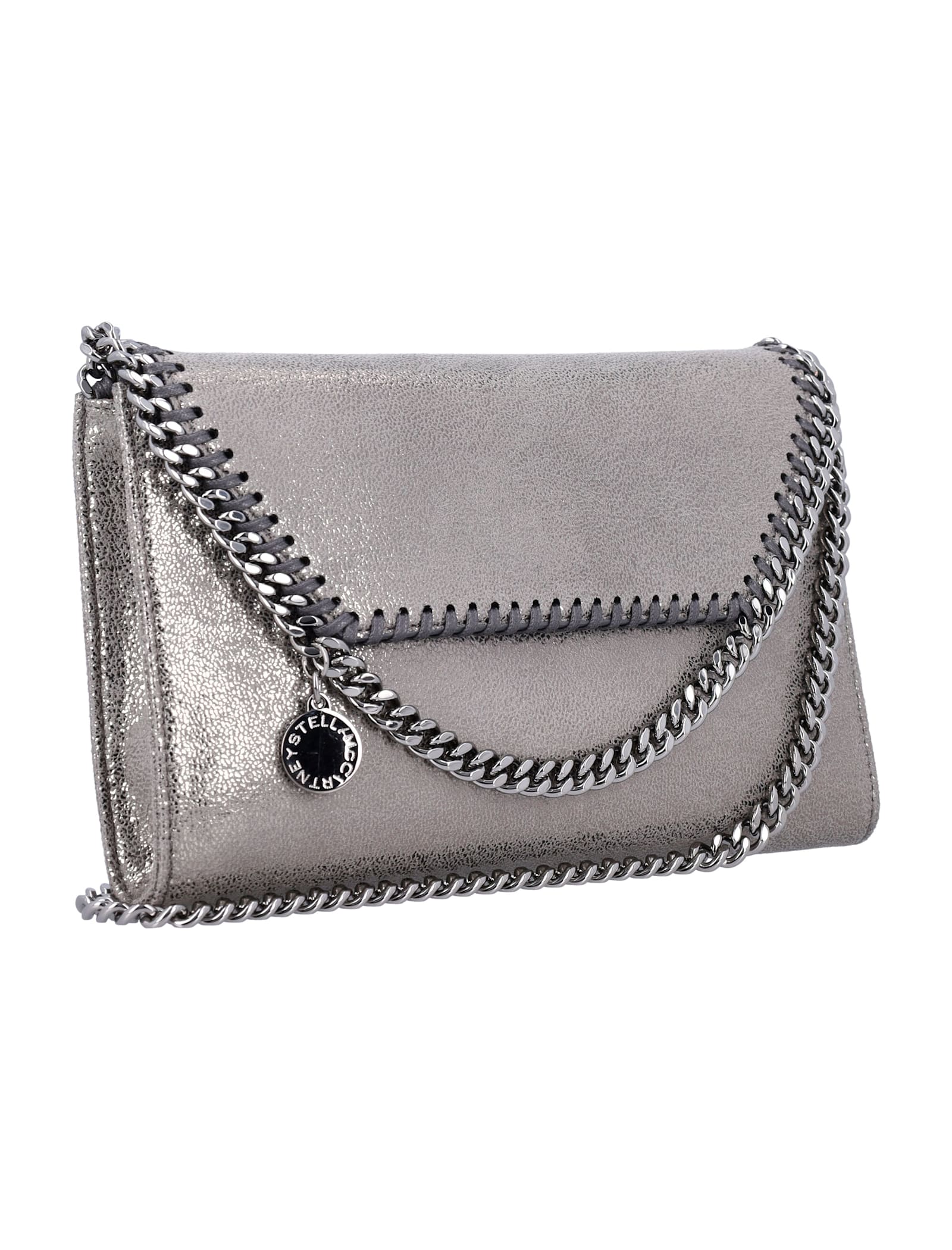 Stella Mccartney Falabella Wallet Crossbody Bag In Gray
