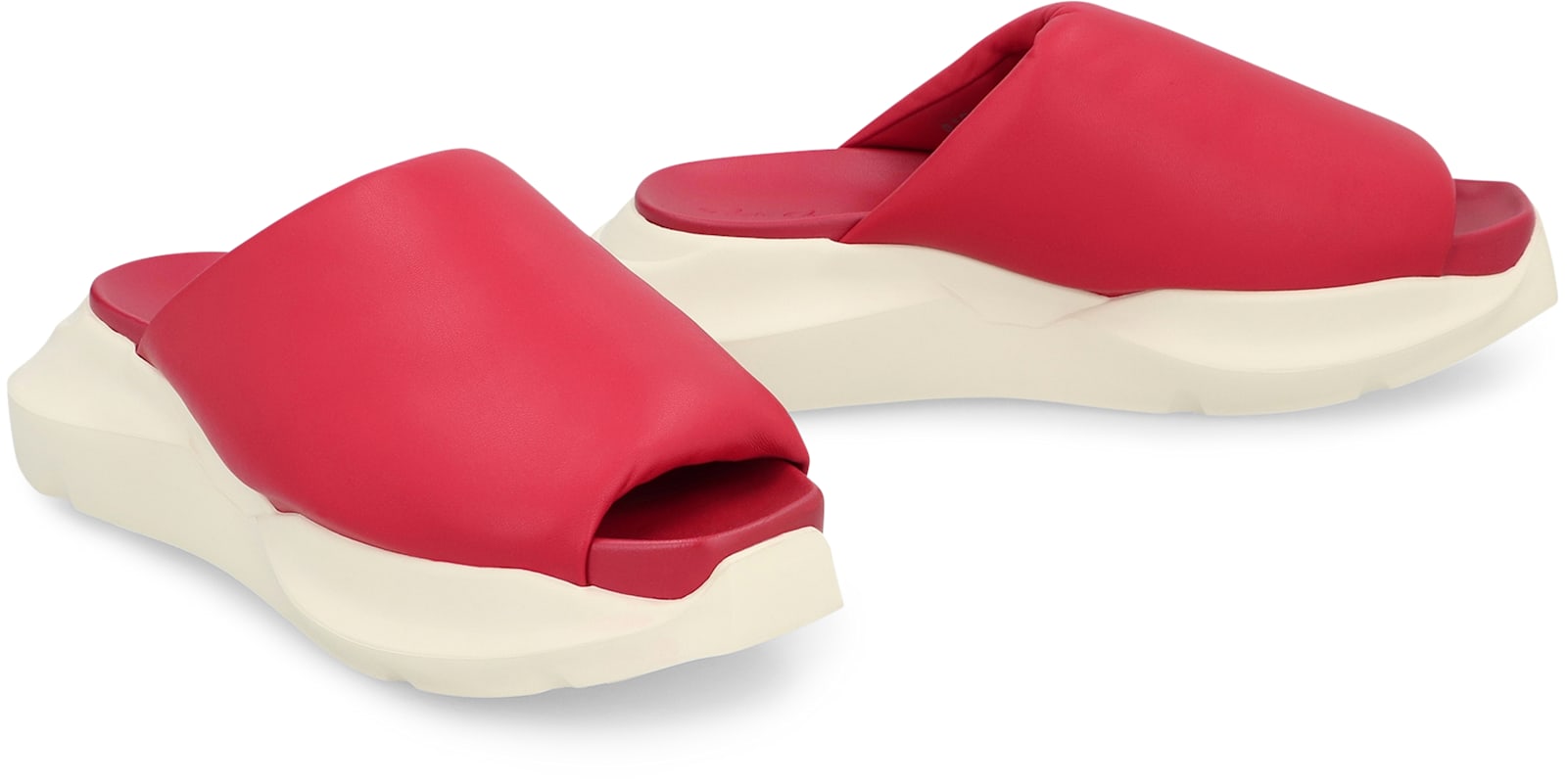 Rick Owens Thick Sole Slippers In Red