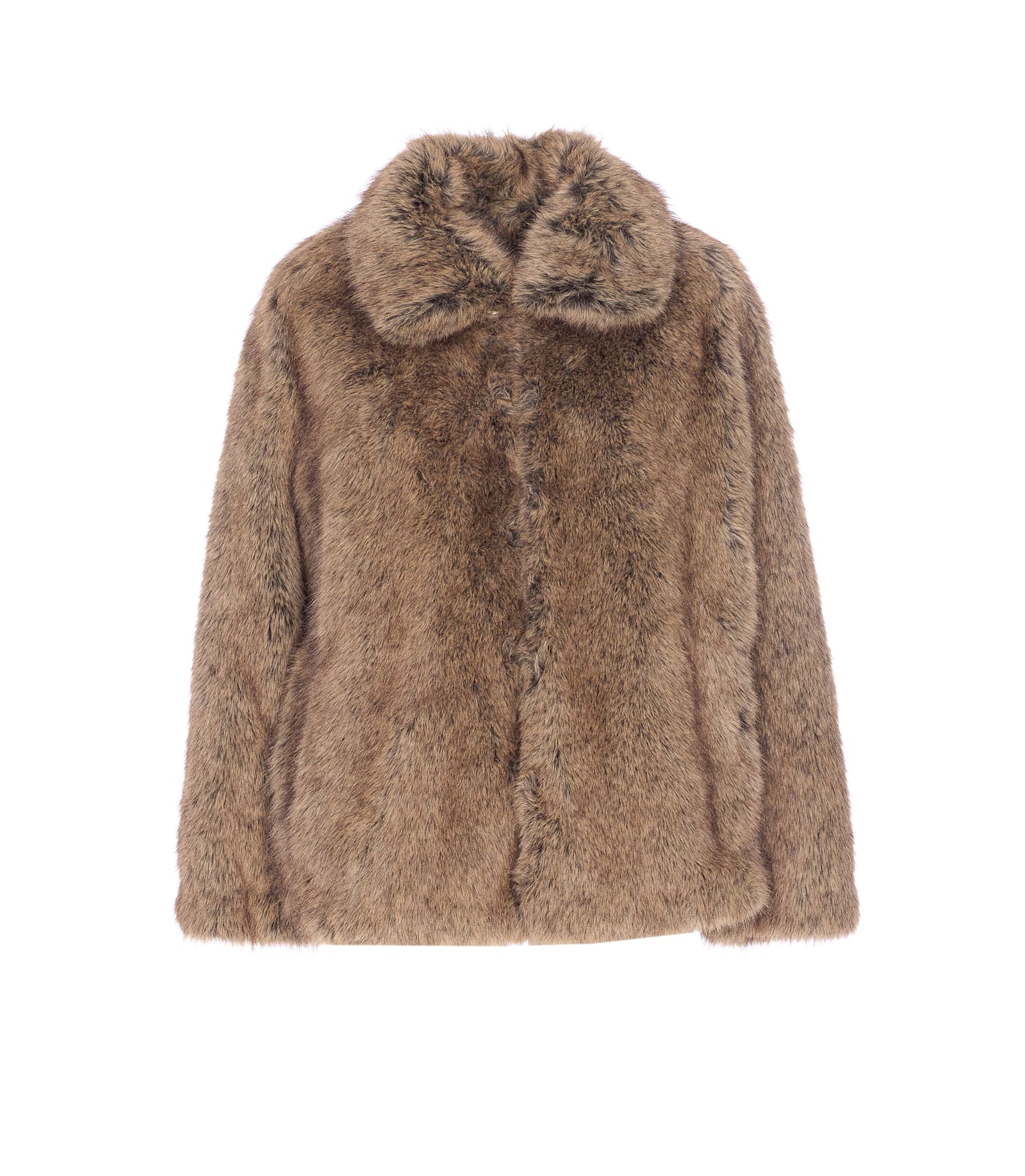 Liu •jo Faux Fur Jacket In Brown