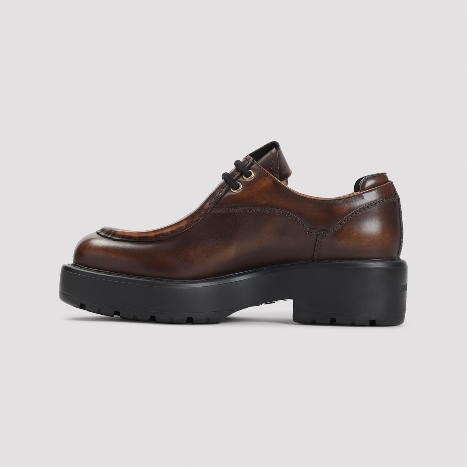 Miu Miu Lace-up Shoes Featuring Chunky Sole In Brown