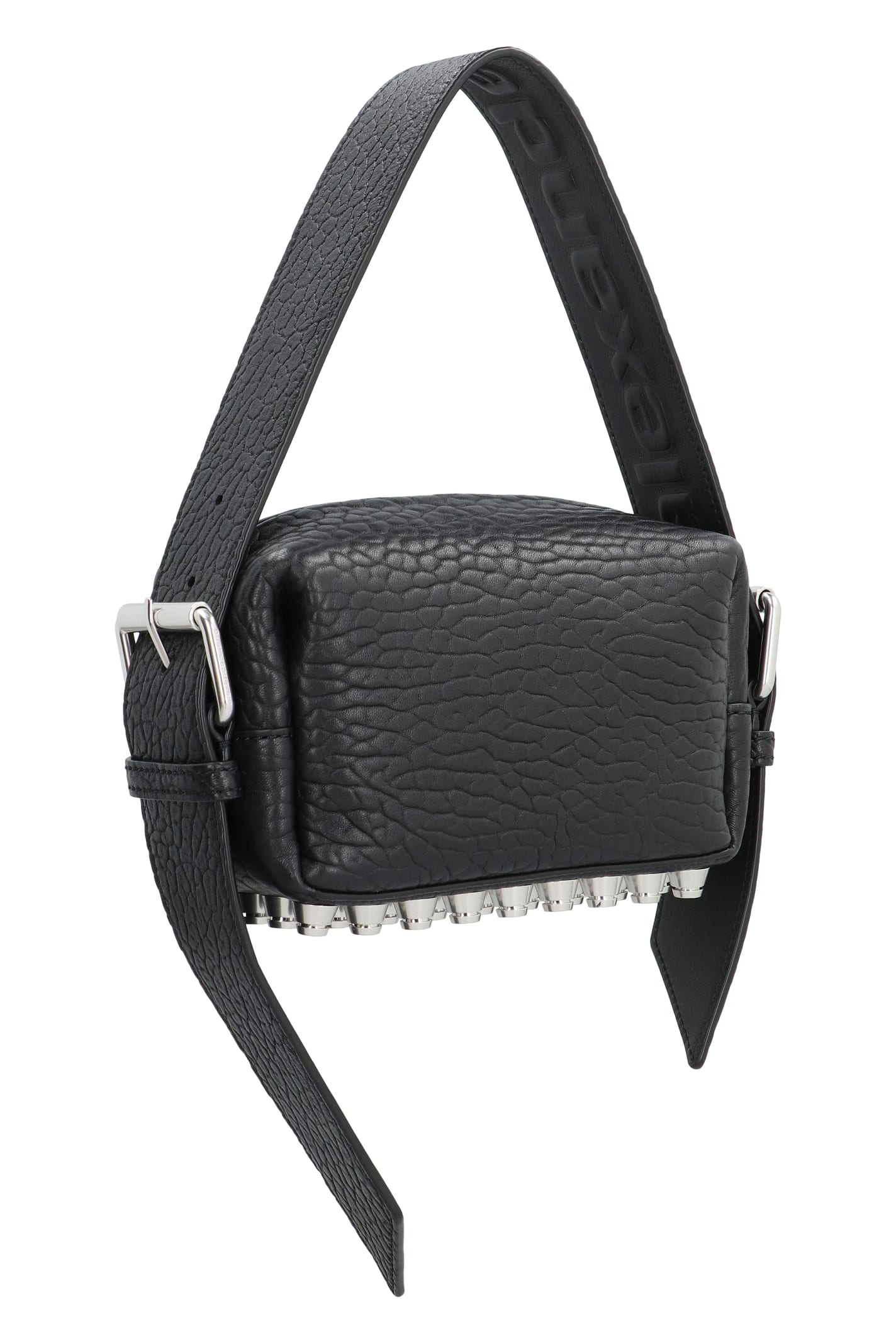 Shop Alexander Wang Ricco Leather Shoulder Bag In Black