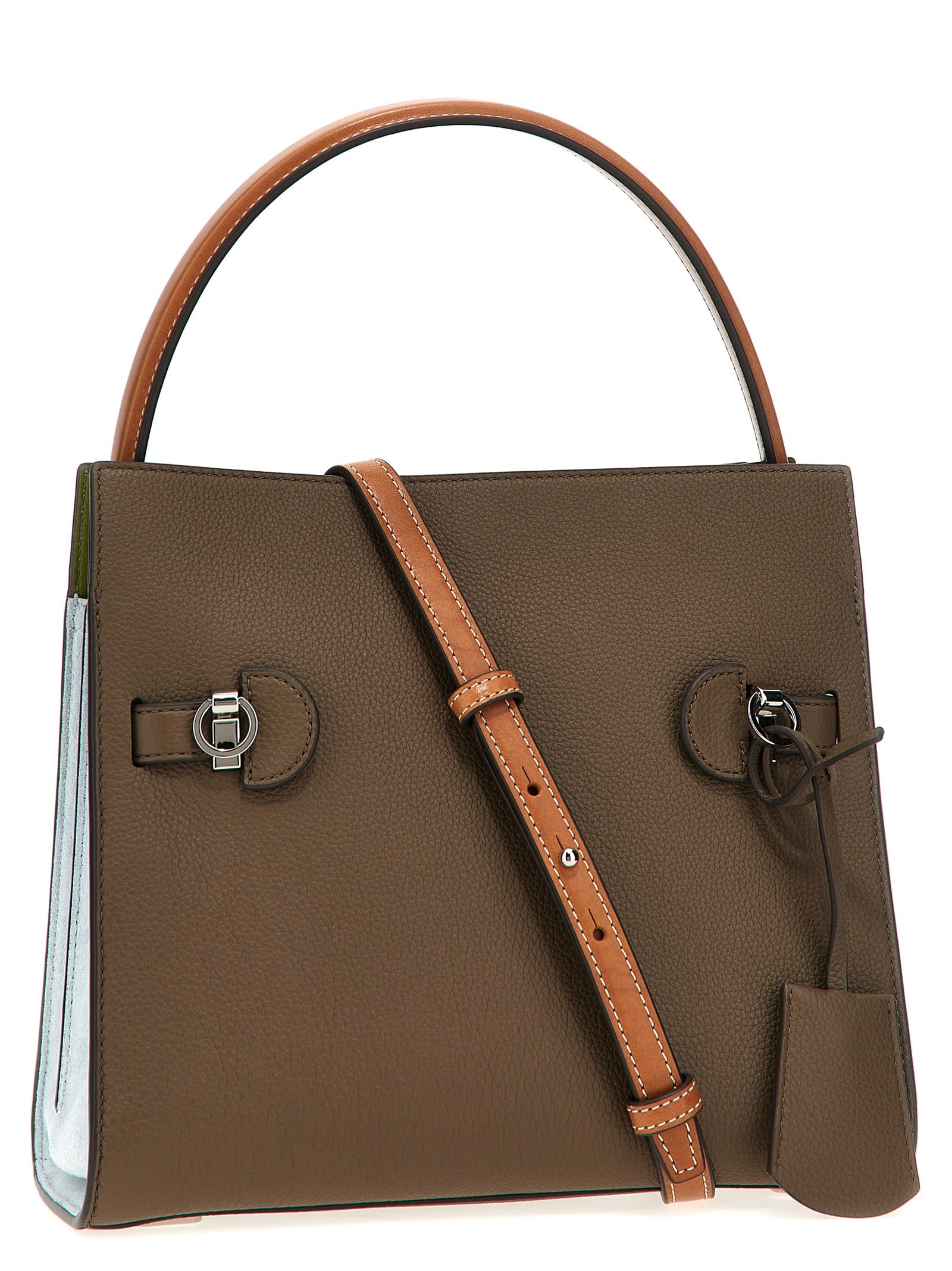 Tory Burch Lee Radziwill Petite Hand Bags Multicolor In Wild Mushroom
