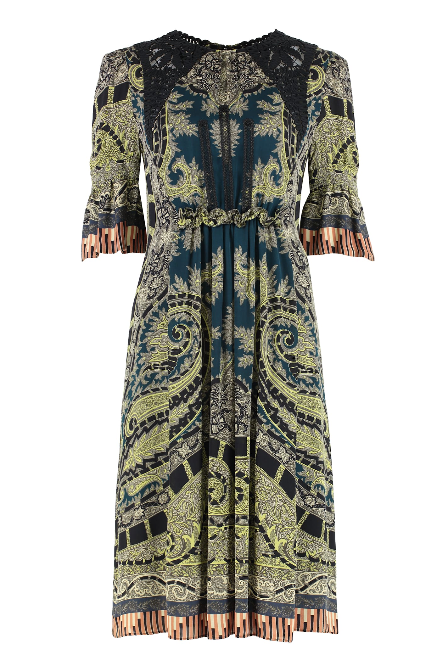 Etro Printed Silk Dress In Multi