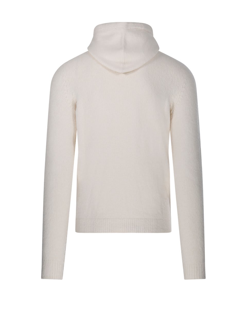 Shop Roberto Collina Drawstring Knit Hoodie In Neutrals