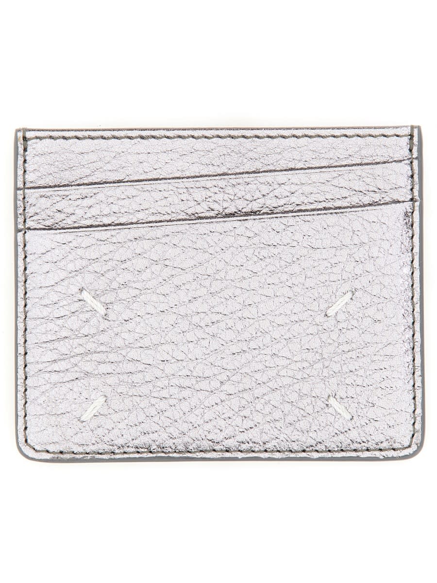 Shop Maison Margiela Four Stitches Card Holder In Silver