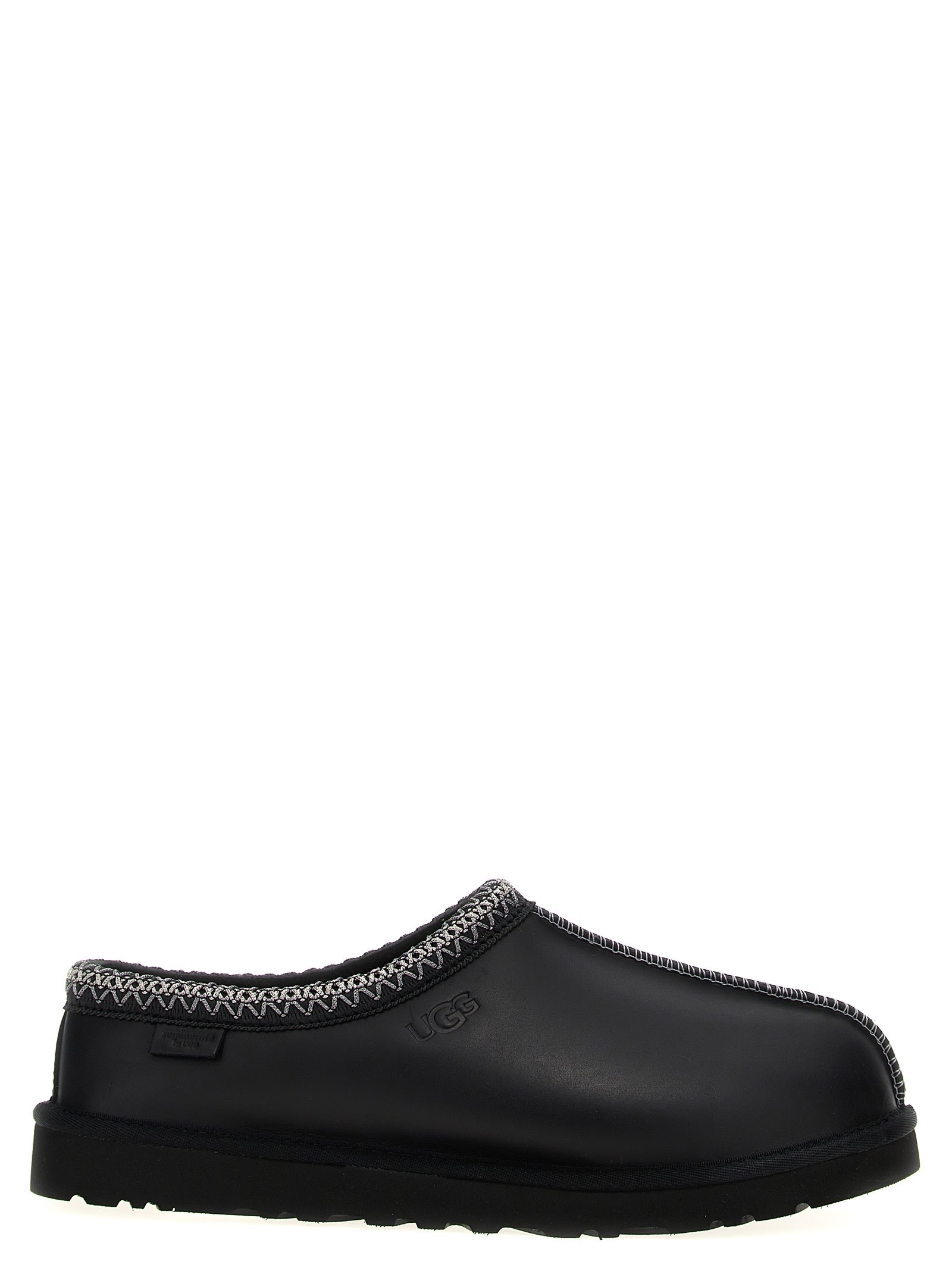 Ugg Black Tasman Leather Regenerate Mules In Black