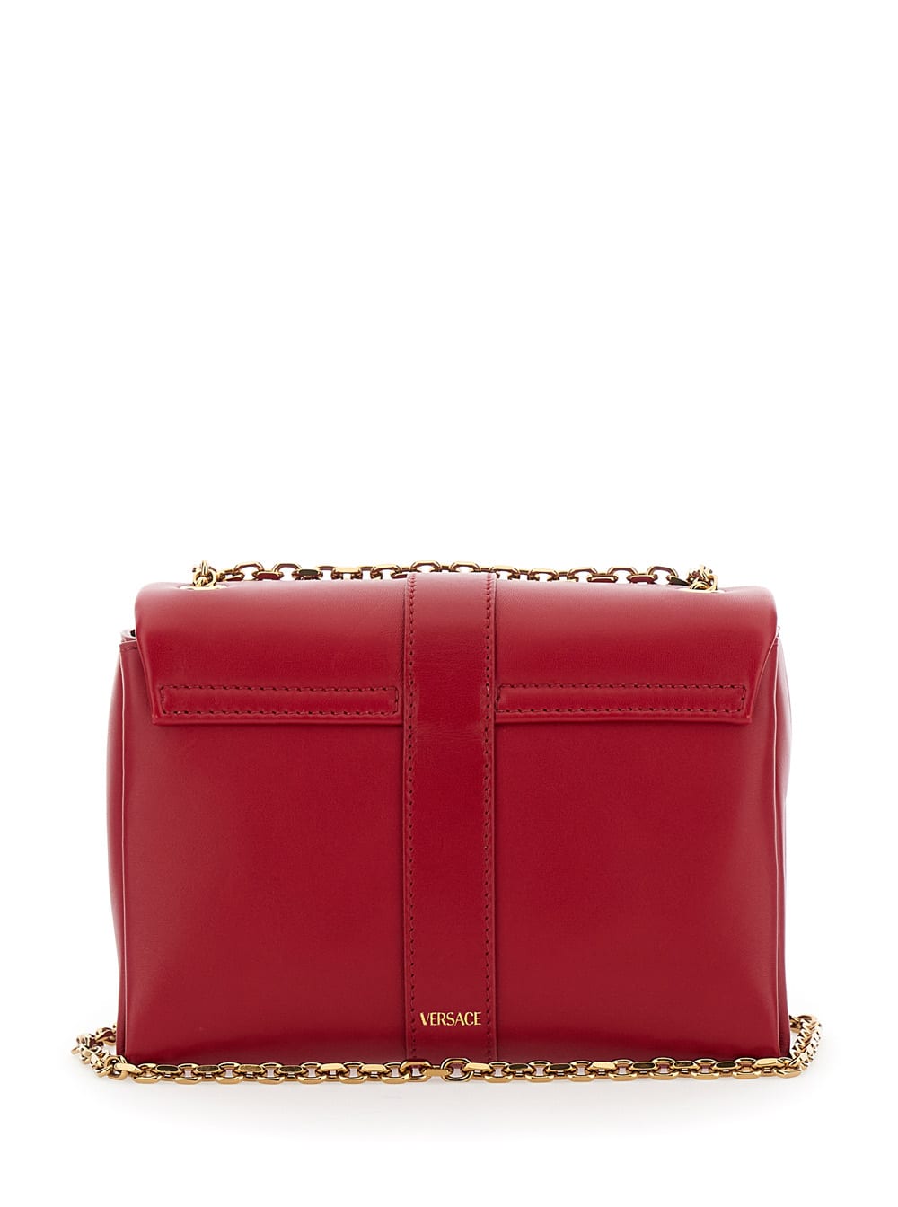 Shop Versace Kleio Red Crossbody Bag With Medusa 95 Detail In Pillow-like Leather Woman